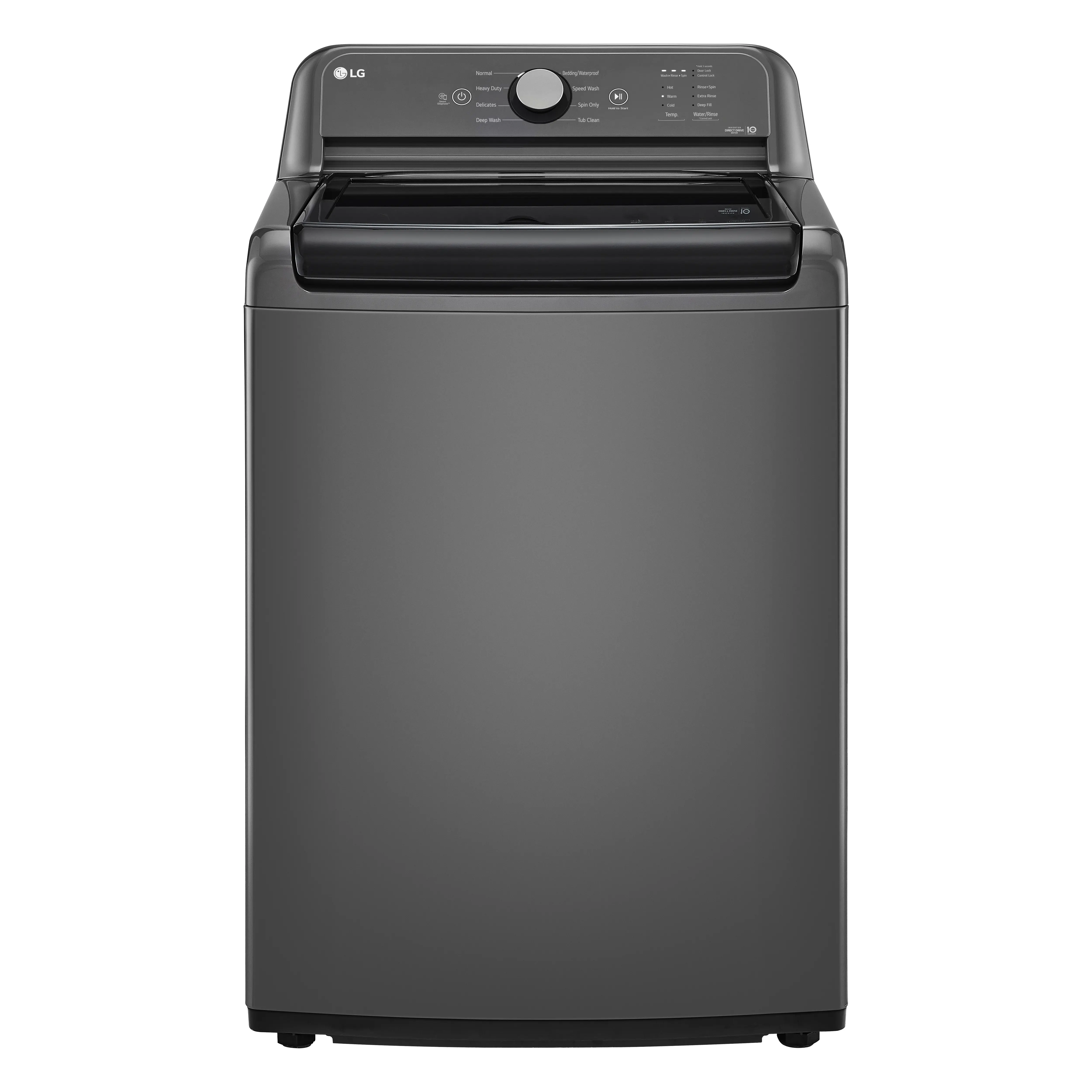 WT6105CM LG 4.1 cu. ft. Top Load Washer with Agitator and SlamProof® Glass Lid - Monochrome Gray-1