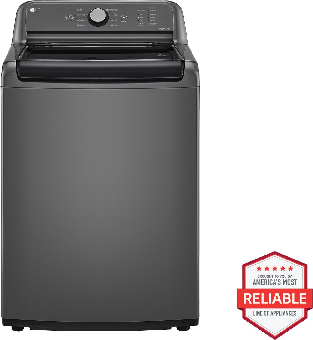 LG 4.1 cu. ft. Top Load Washer with Agitator and SlamProof® Glass Lid - Monochrome Gray