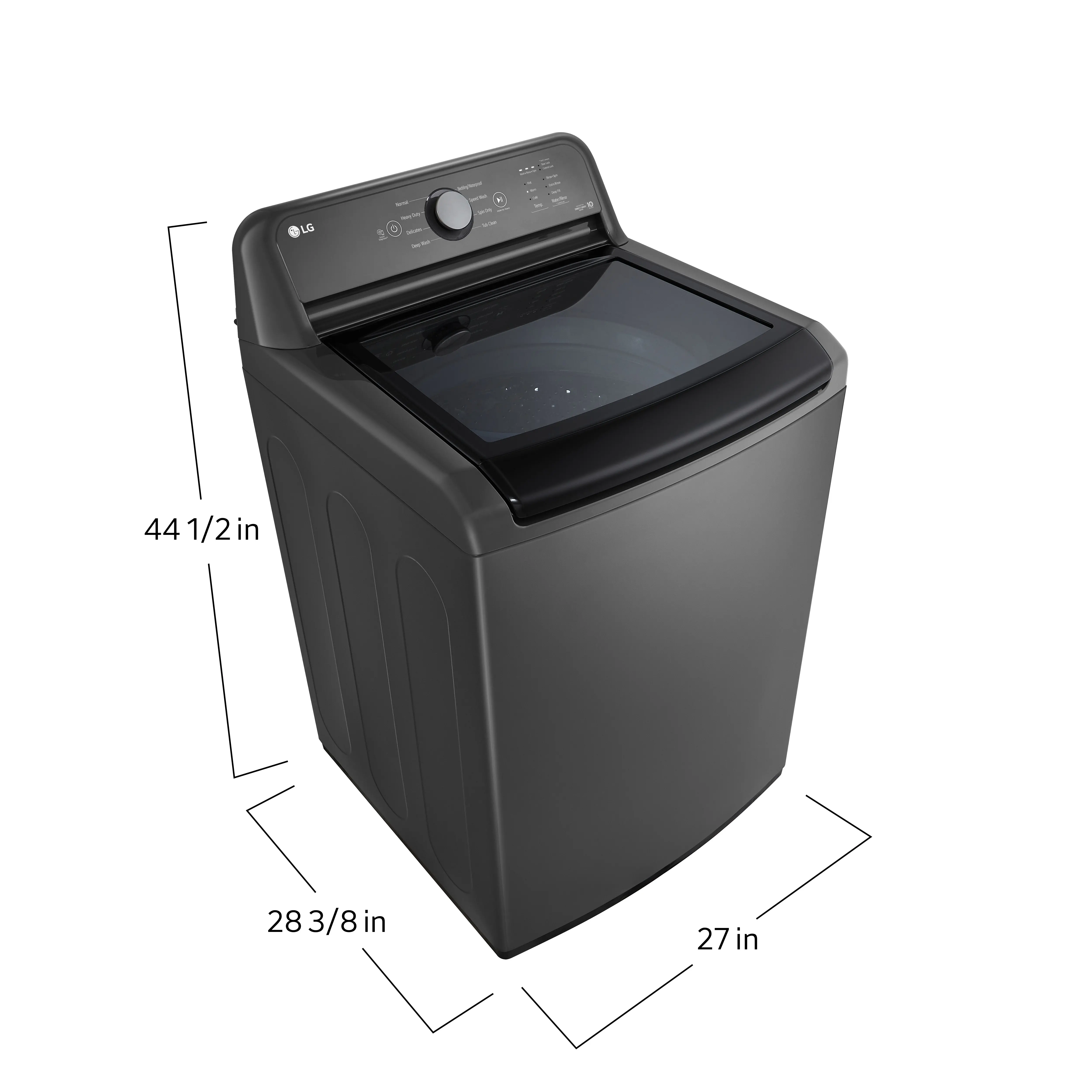WT6105CM LG 4.1 cu. ft. Top Load Washer with Agitator and SlamProof® Glass Lid - Monochrome Gray-4