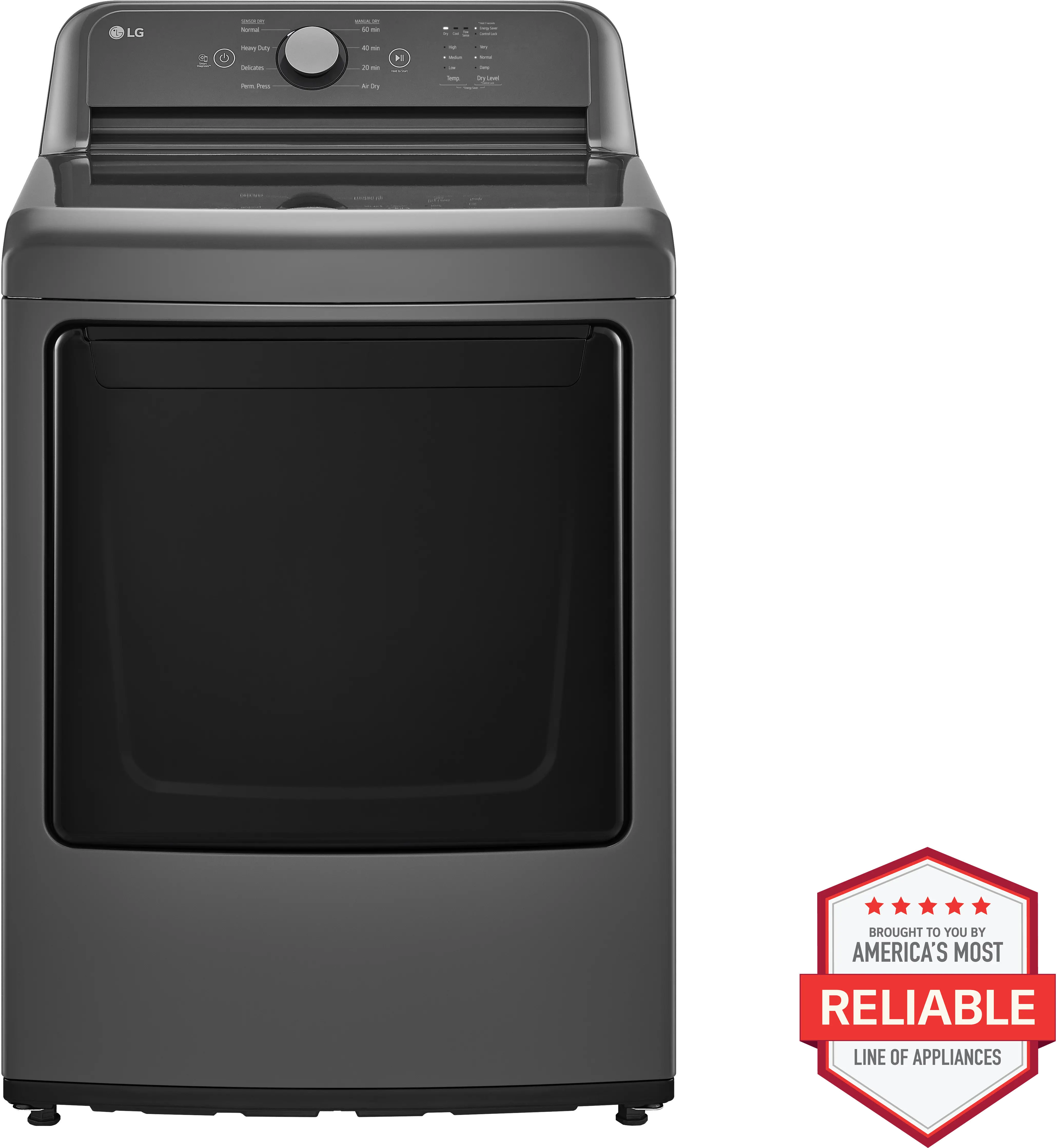 DLE6100M LG 7.3 Cu Ft Electric Dryer - Monochrome Gray-1