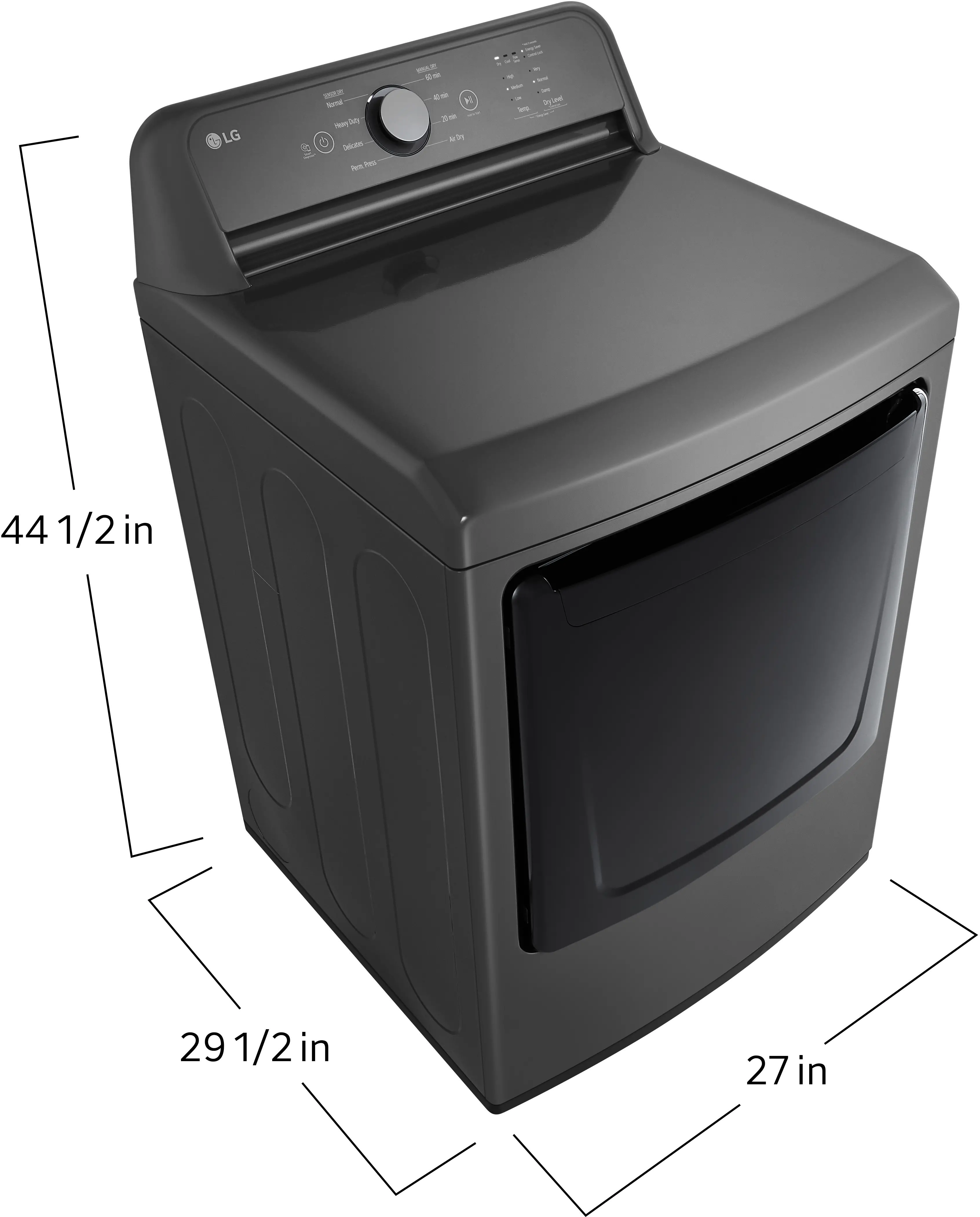 DLE6100M LG 7.3 Cu Ft Electric Dryer - Monochrome Gray-3