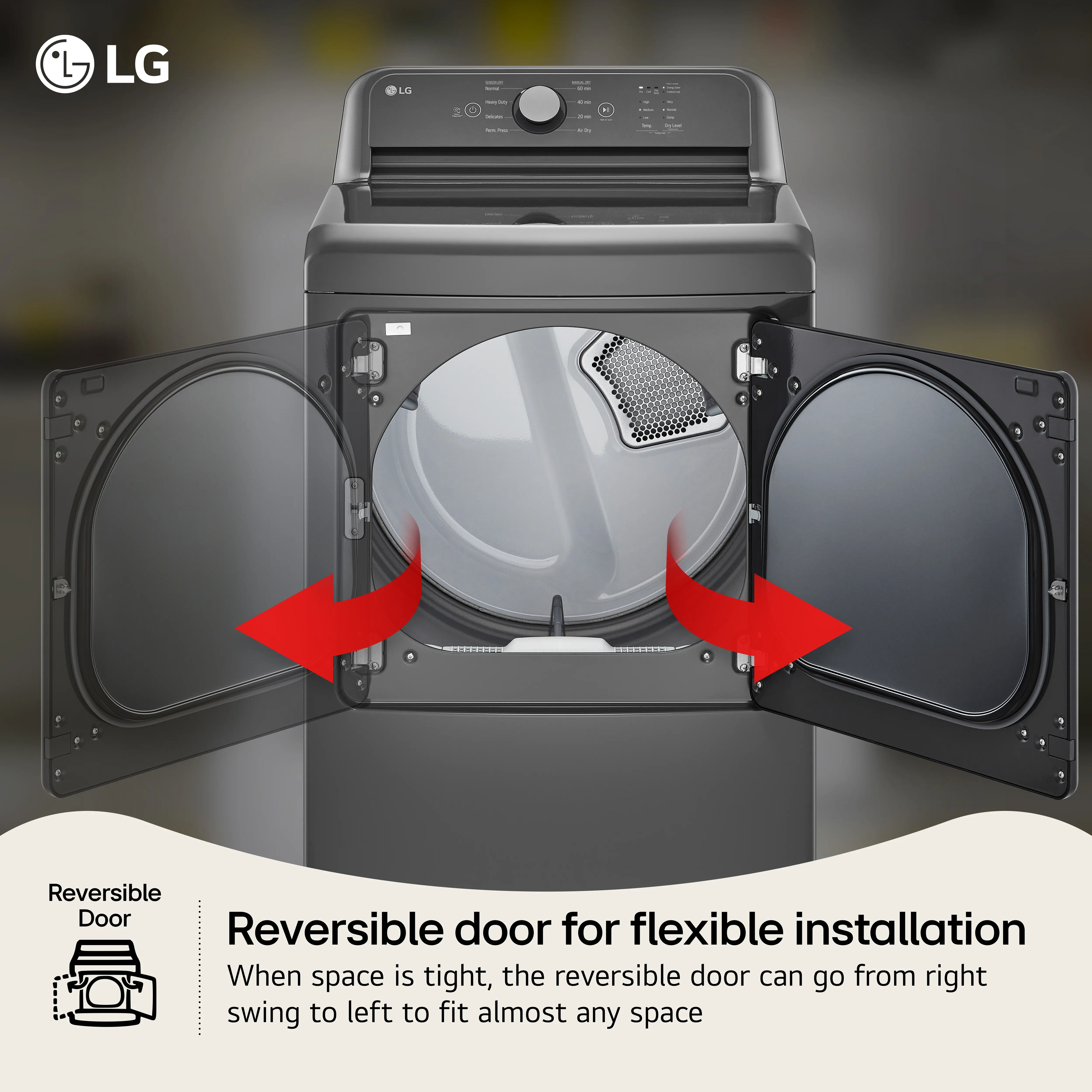 DLG6101M LG 7.3 Cu Ft Gas Dryer - Monochrome Gray-5