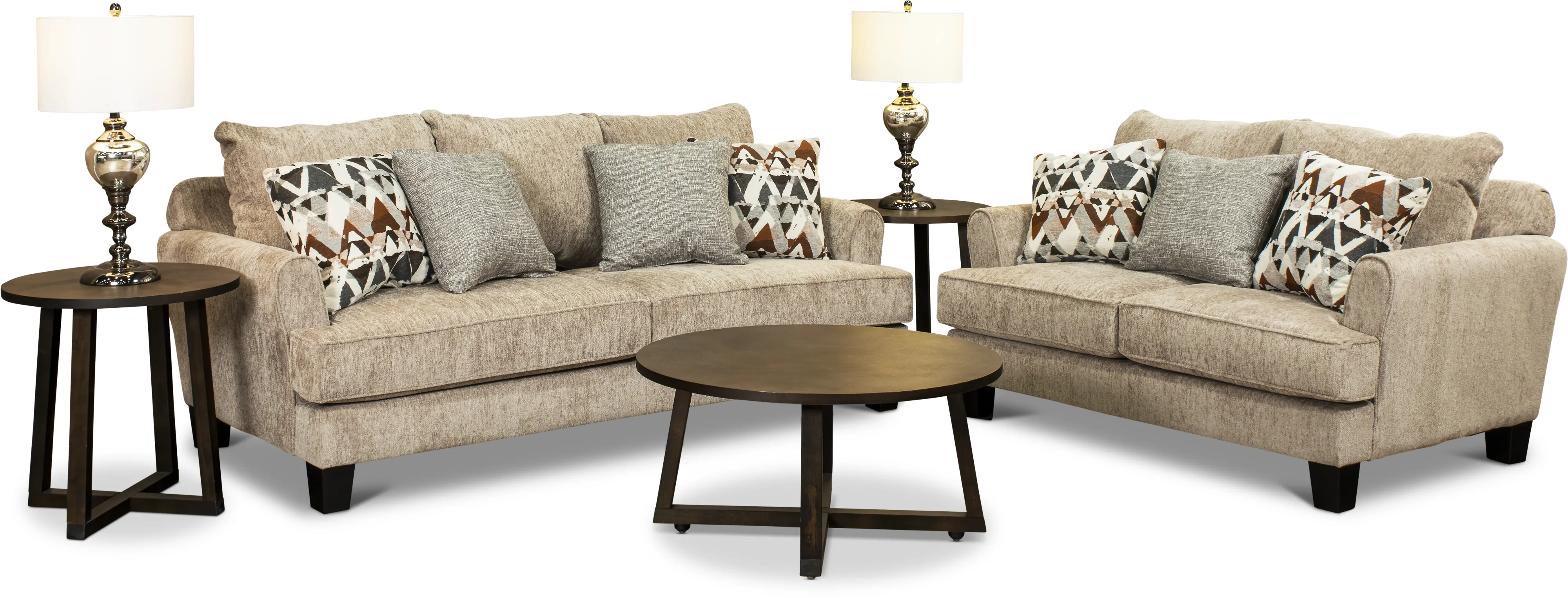 7PC/BRYN/TEAK/SLTL Bryn Beige 7 Piece Living Room Set-1