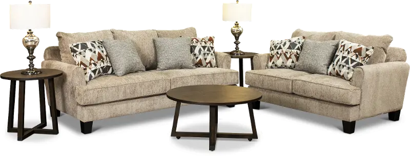 Bryn Beige 7 Piece Living Room Set