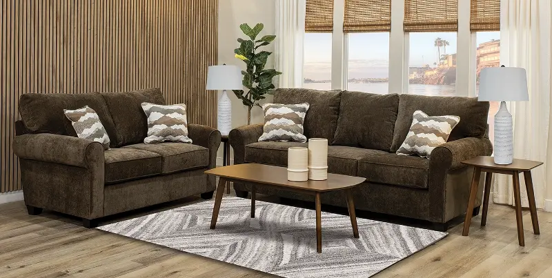 Seaside Brown 7 Piece Living Room Set