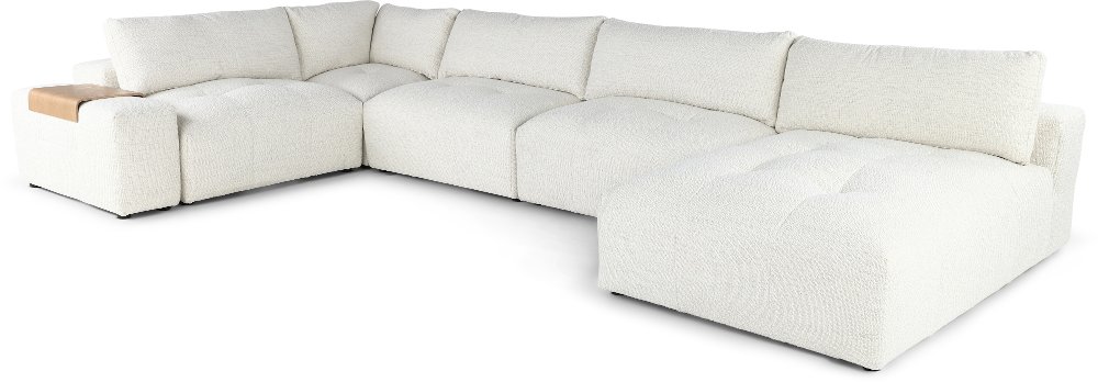 Preston Pearl White Modular 6 Piece Sectional