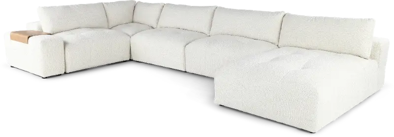 Preston Pearl White Modular 6 Piece Sectional