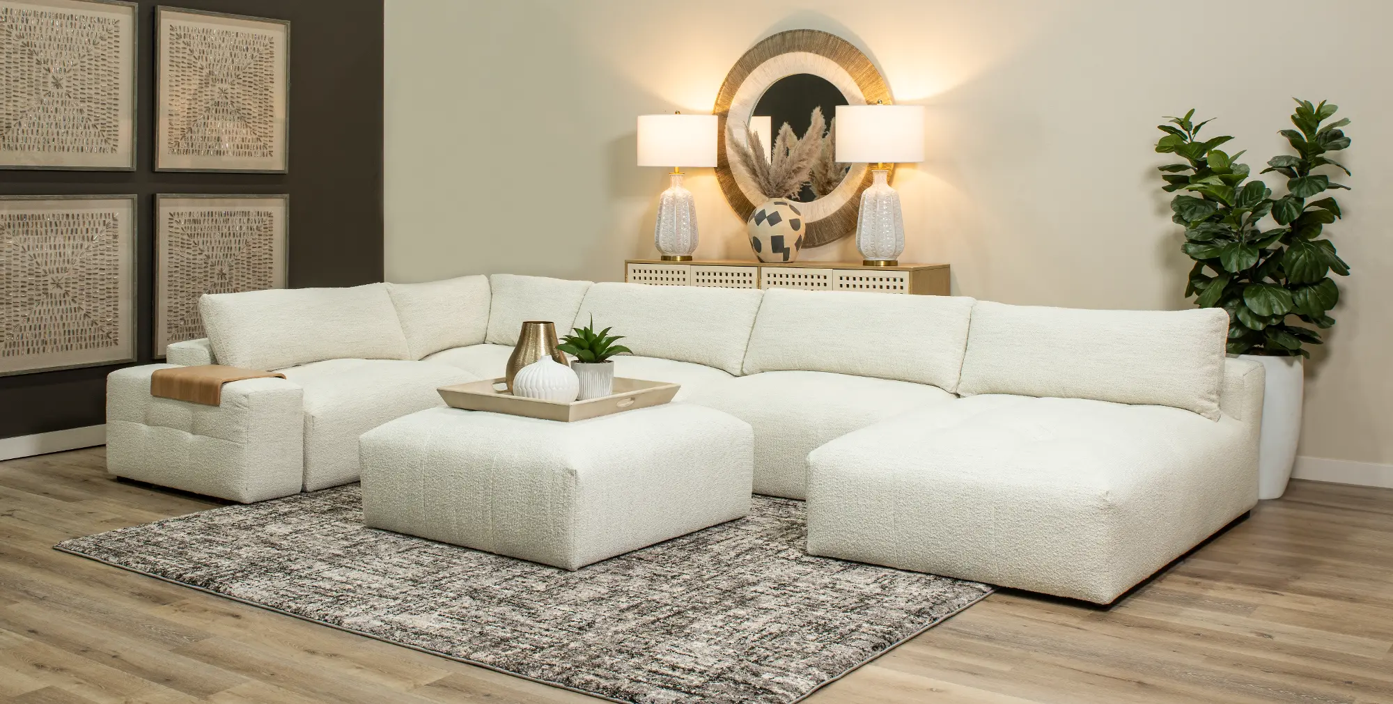 Preston Pearl White Modular 6 Piece Sectional | RC Willey