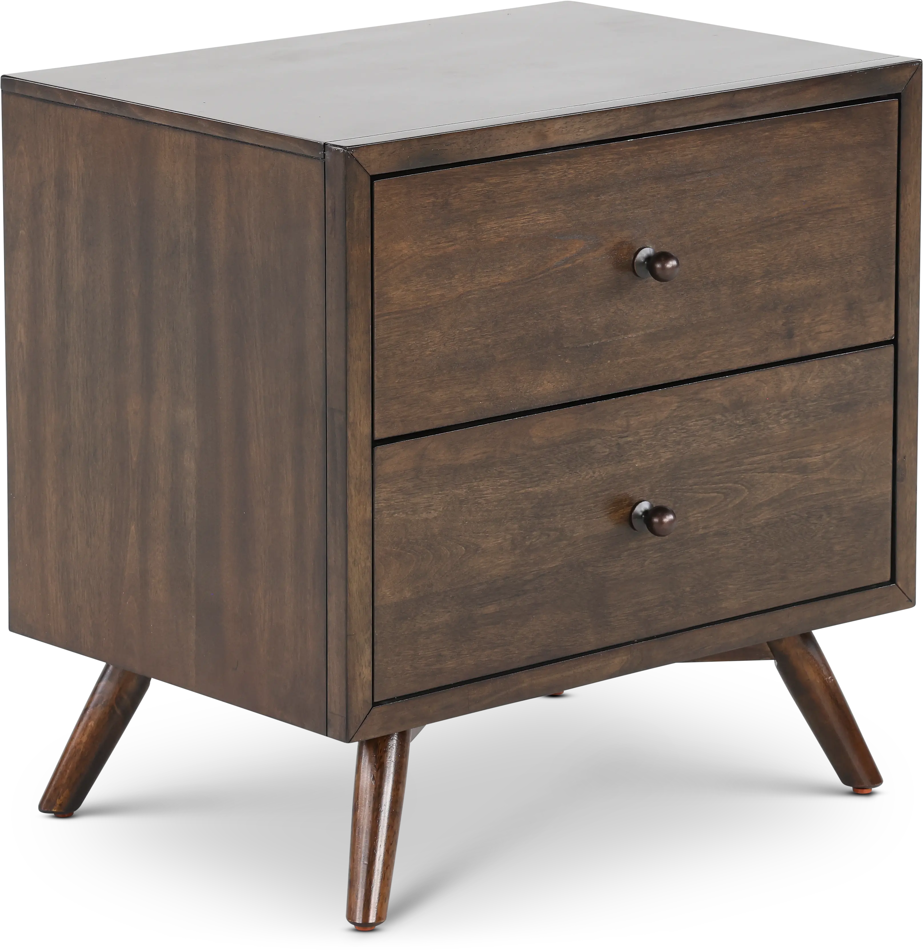 Robin Mid-Century Modern Walnut Brown Nightstand-1