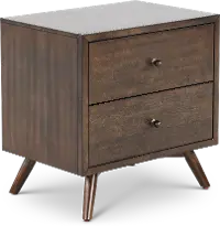 Robin Mid-Century Modern Walnut Brown Nightstand