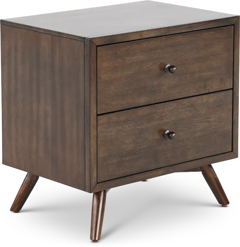Robin Mid-Century Modern Walnut Brown Nightstand