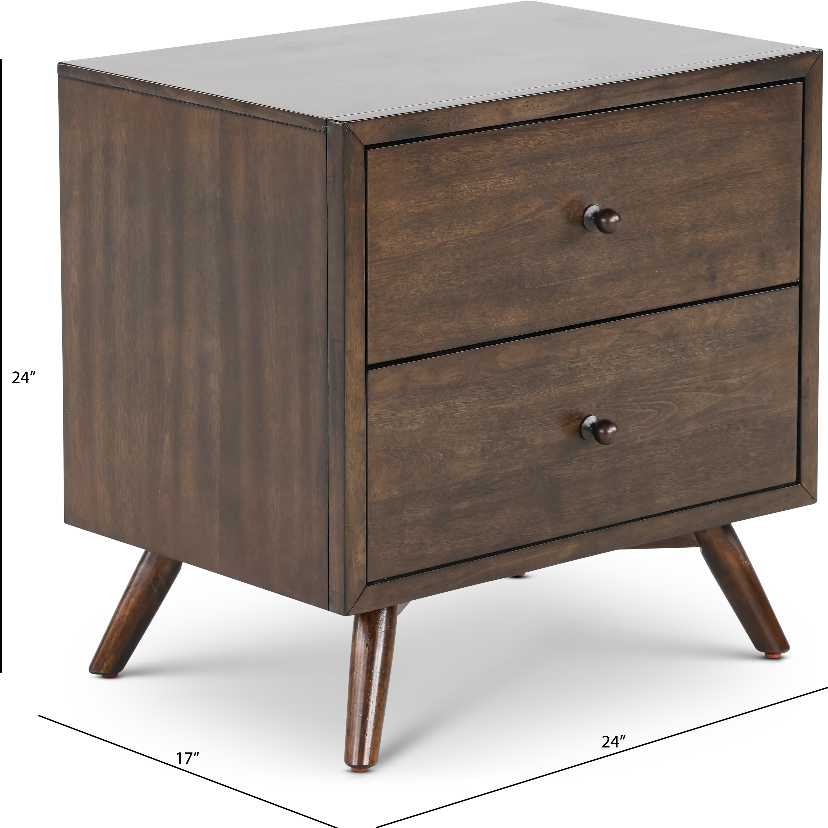 Robin Mid-Century Modern Walnut Brown Nightstand-3