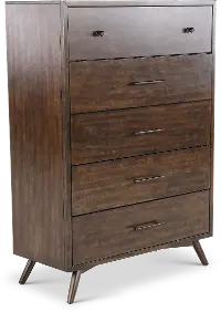 Robin Mid-Century Modern Walnut Brown Chest of Drawers