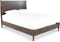Robin Mid-Century Modern Walnut Brown Queen Platform Bed