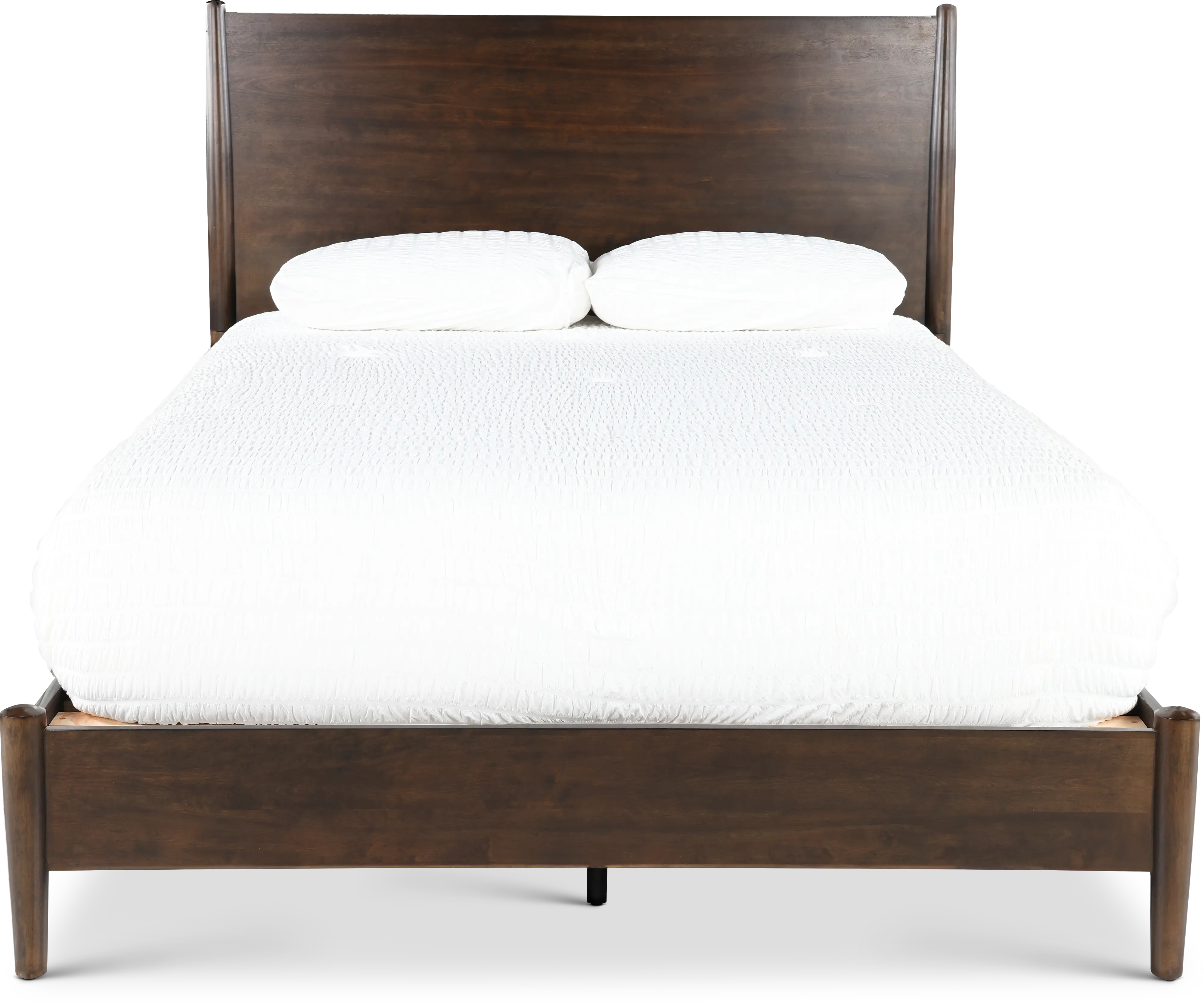 Robin Mid-Century Modern Walnut Brown Queen Platform Bed-4