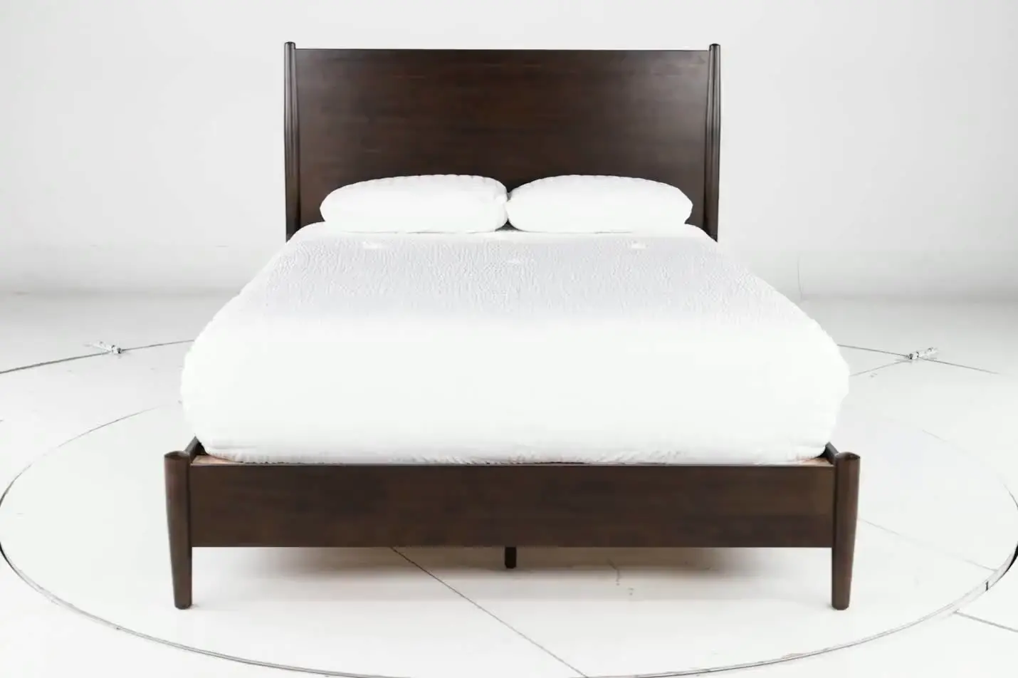 Robin Mid-Century Modern Walnut Brown Queen Platform Bed-5