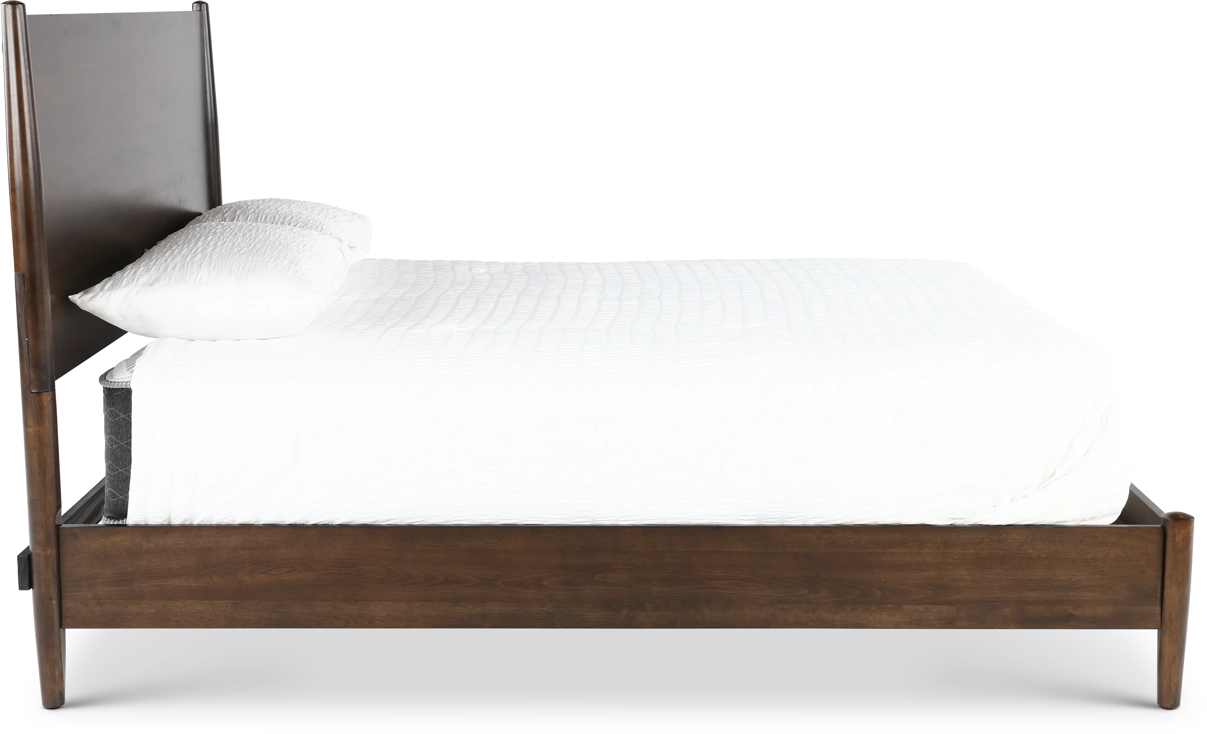 Robin Mid-Century Modern Walnut Brown Queen Platform Bed-6