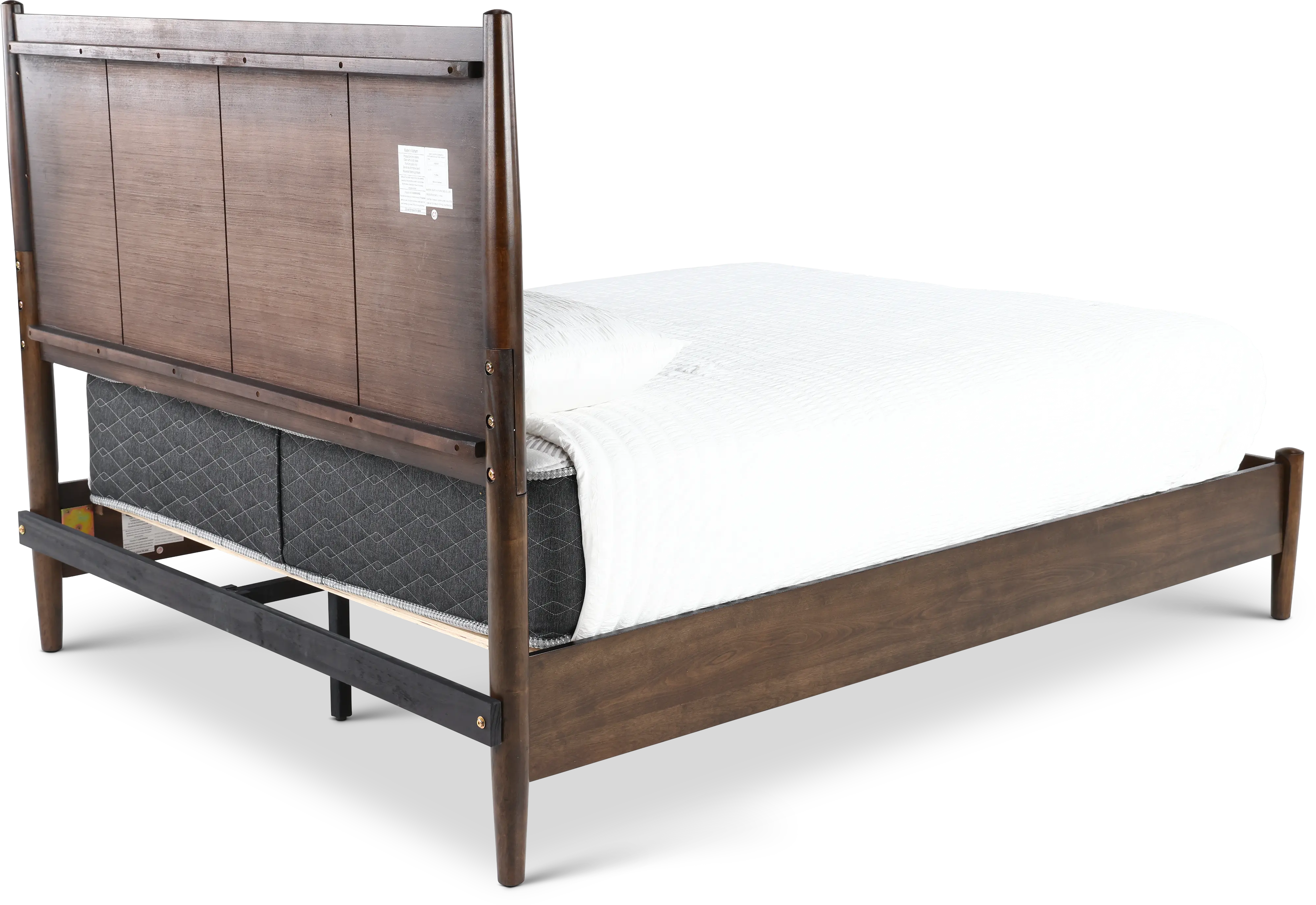 Robin Mid-Century Modern Walnut Brown King Platform Bed-7