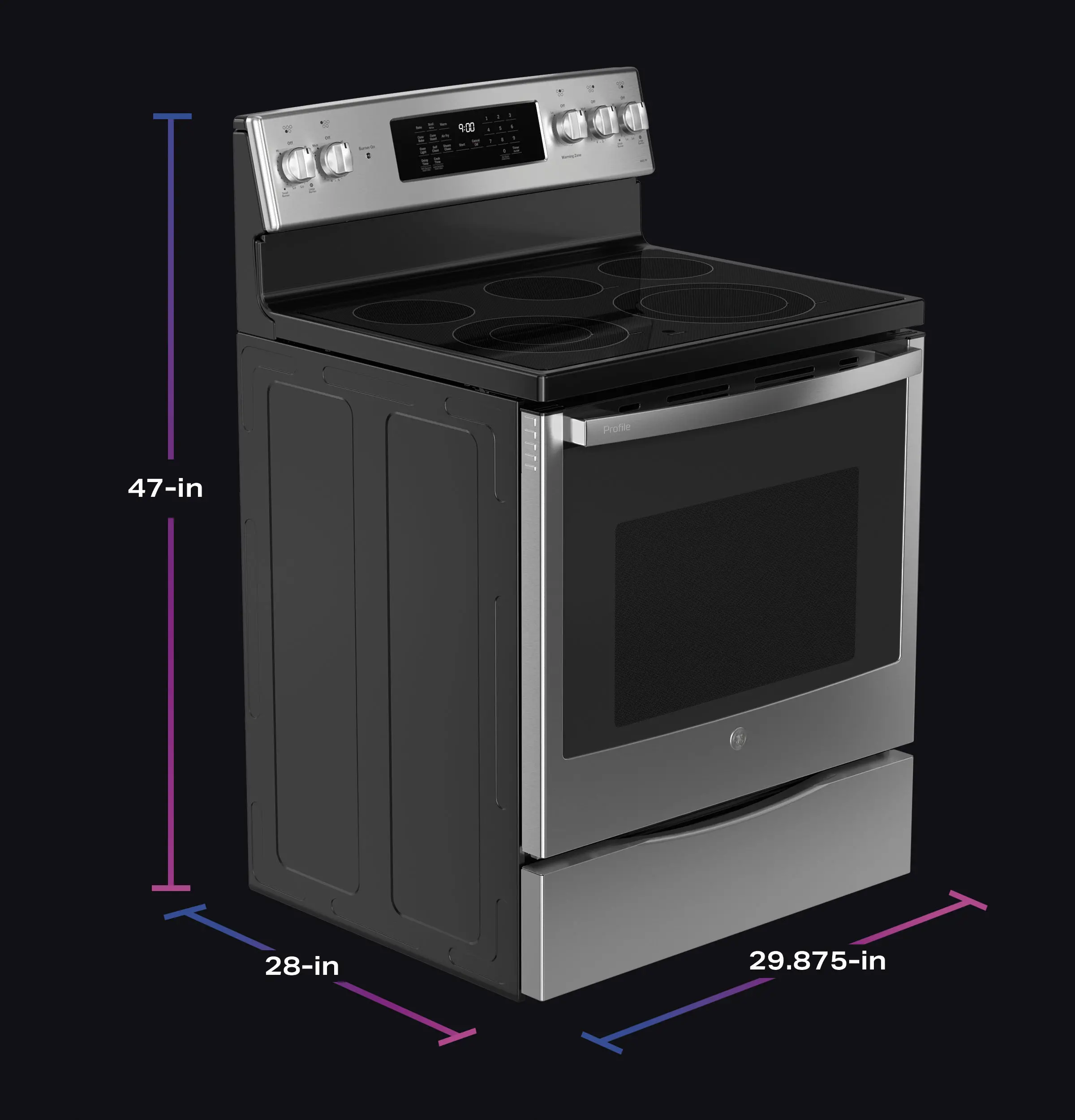 PB900YVFS GE Profile Electric Convection Range - Stainless Steel-3