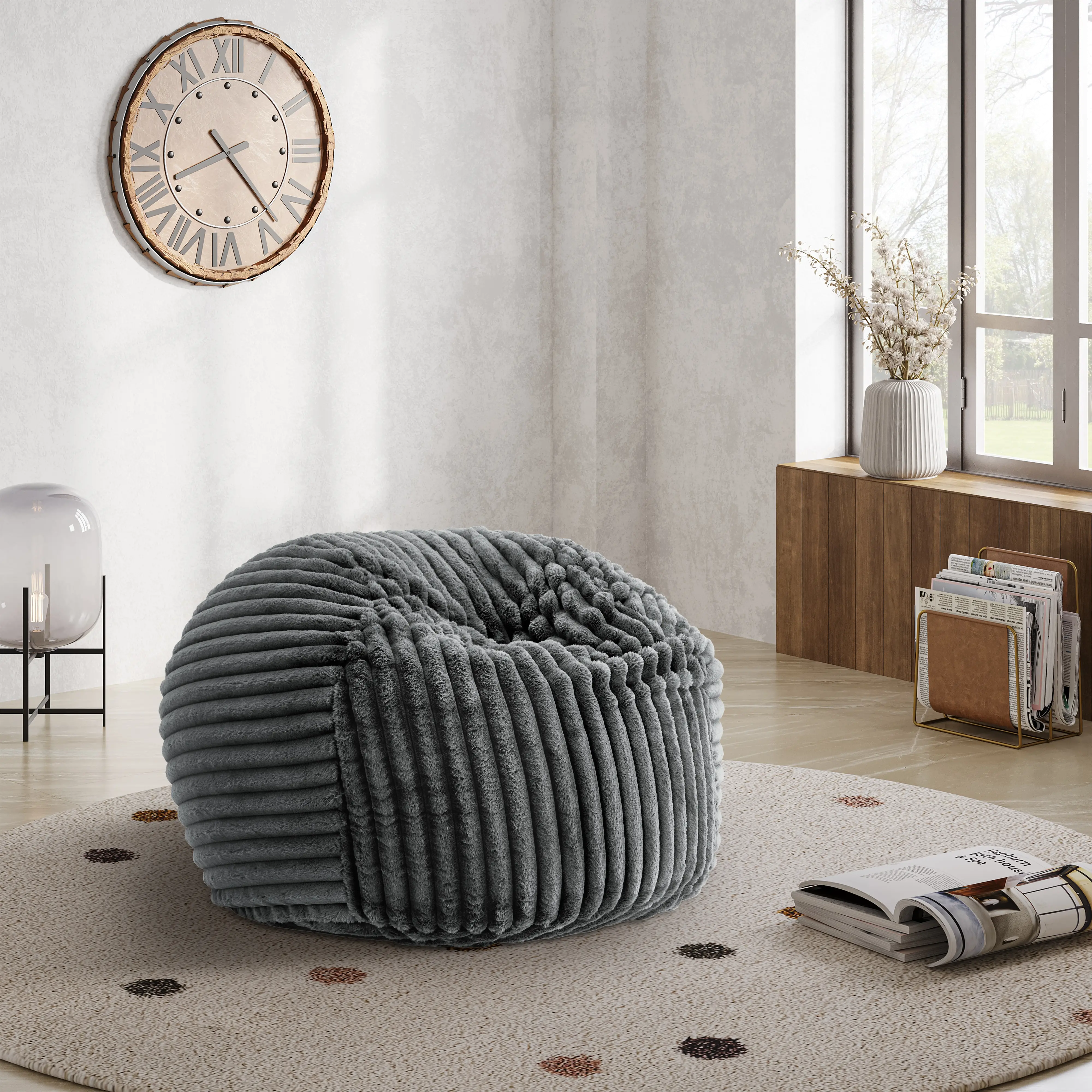 Sky Luxe Dark Gray Memory Foam Lounger-2