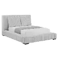 Lotus Light Gray Queen Upholstered Platform Bed