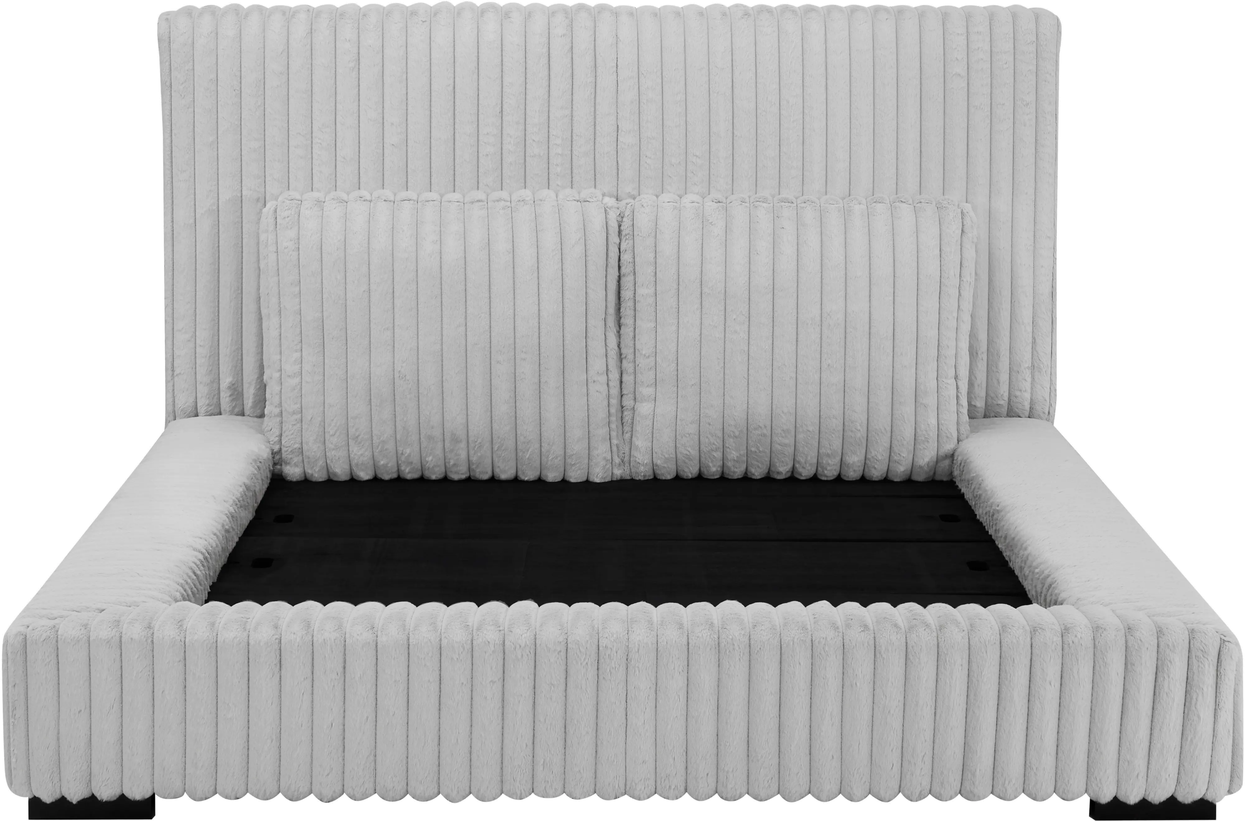 Lotus Light Gray King Upholstered Platform Bed-5