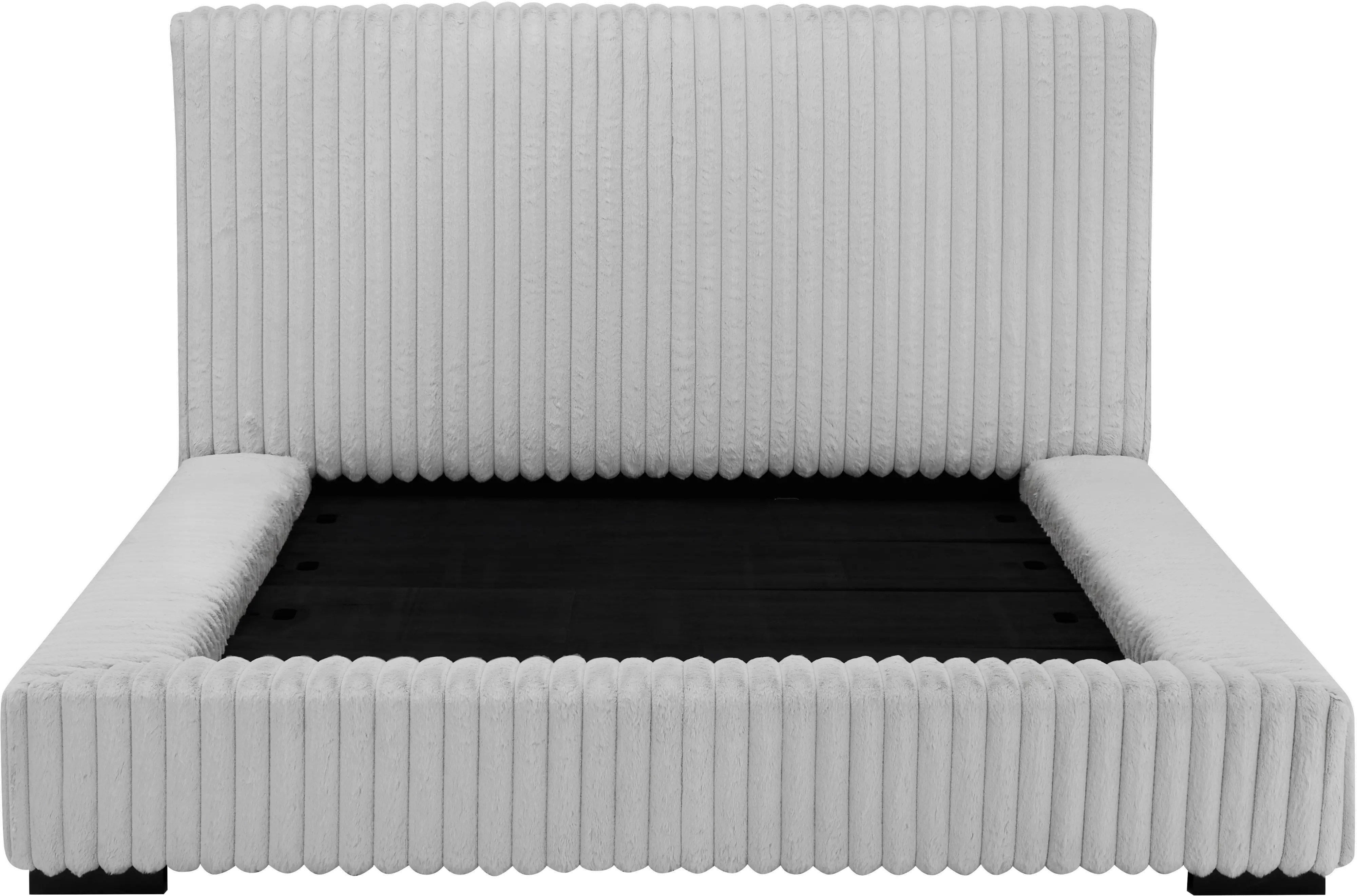 Lotus Light Gray King Upholstered Platform Bed-7