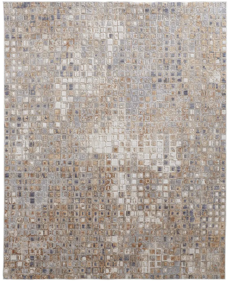 Laina 5 x 8 Mosaic Beige Gray Area Rug