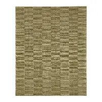 R1091-214/SAGE-GREEN/5X8 Broken Stripe 5 x 8 Sage Green Area Rug
