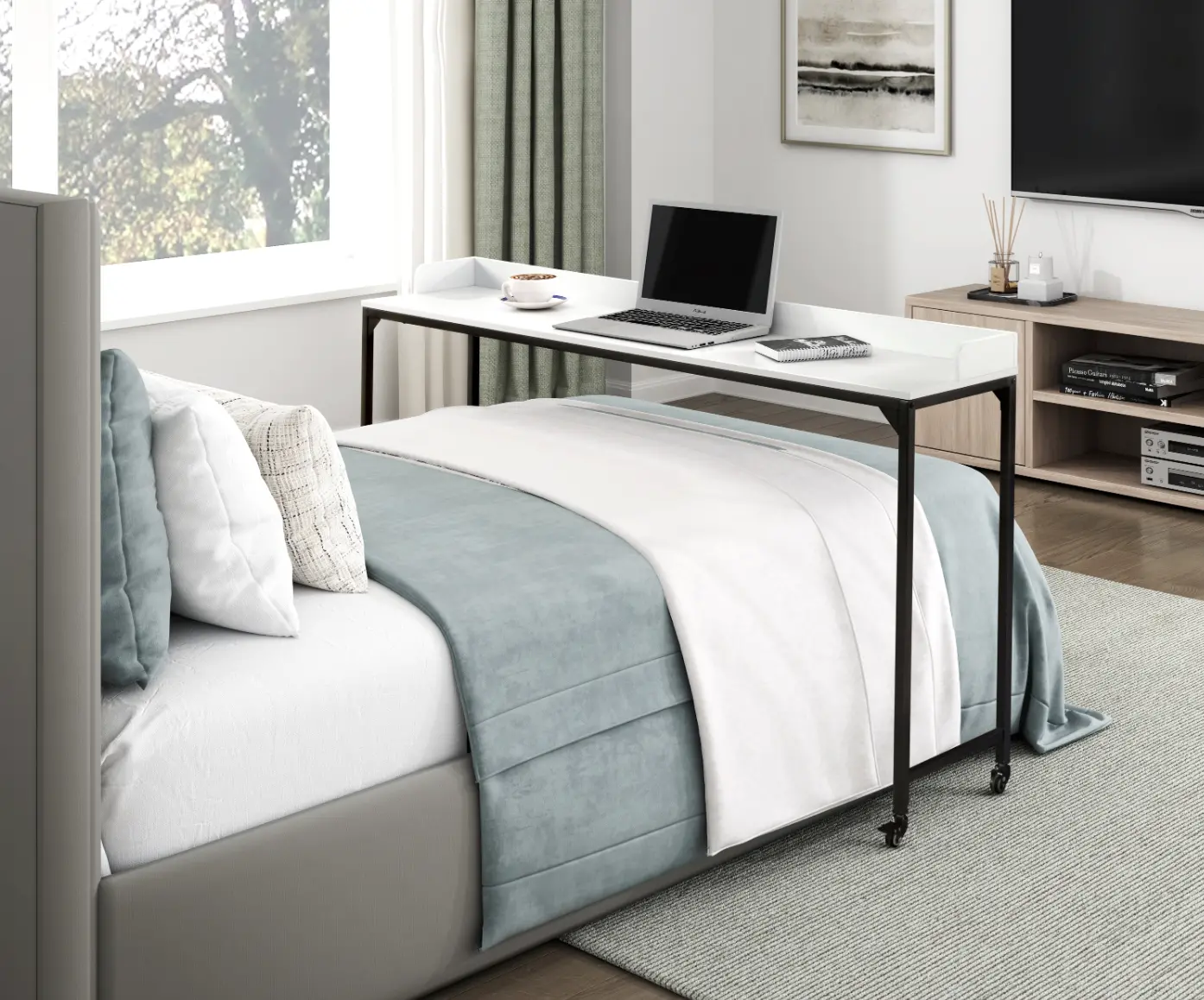 Sumter White Over-Bed Desk-2