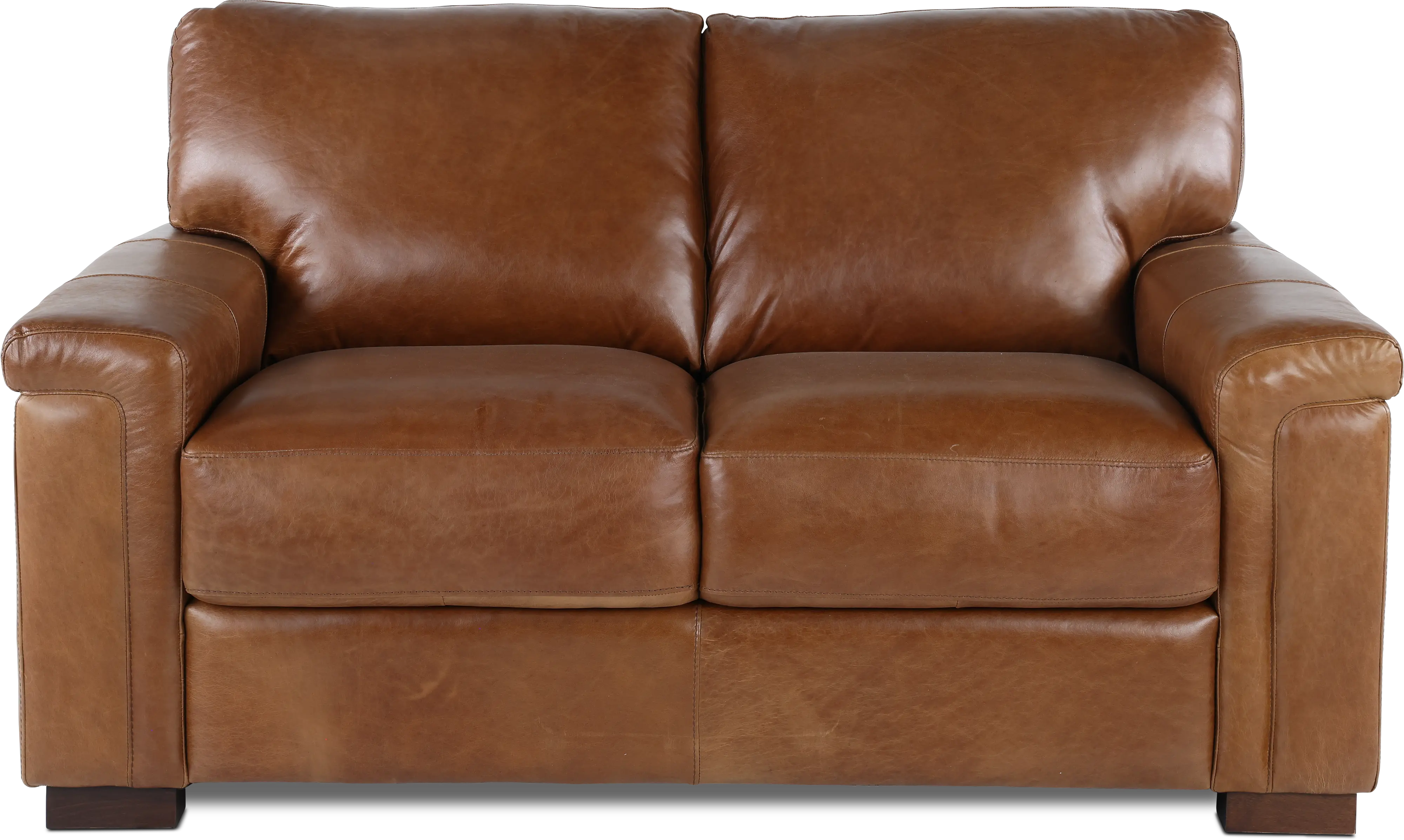 Splendor Brown Leather Loveseat-1