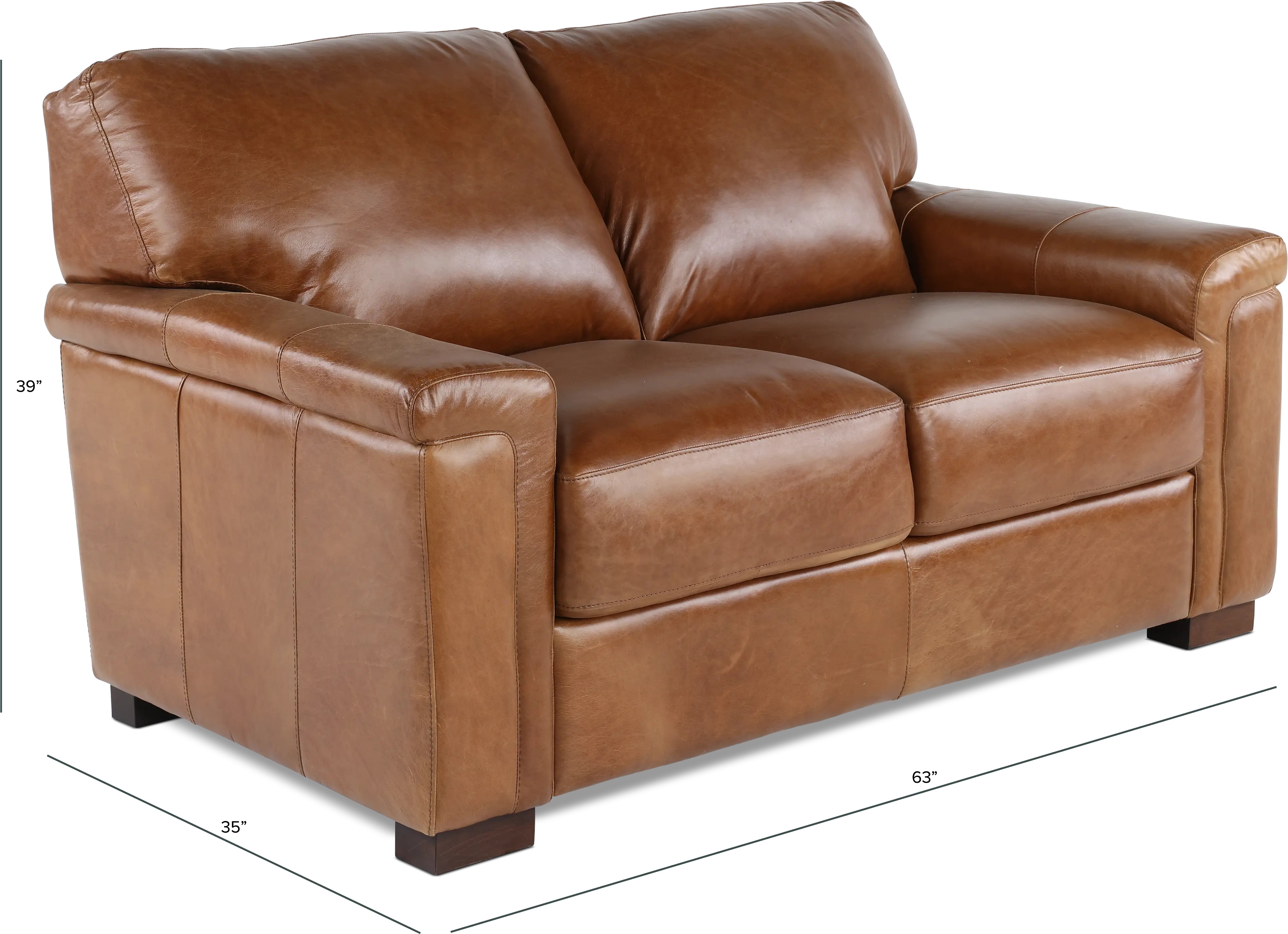 Splendor Brown Leather Loveseat-3