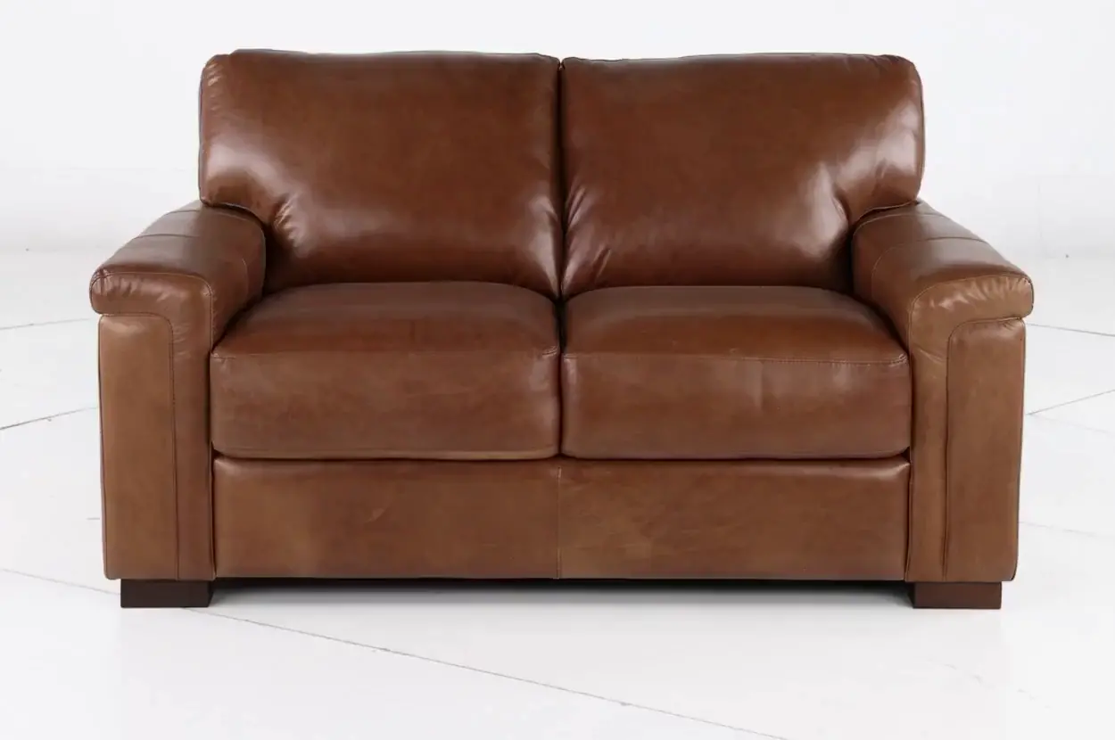 Splendor Brown Leather Loveseat-6
