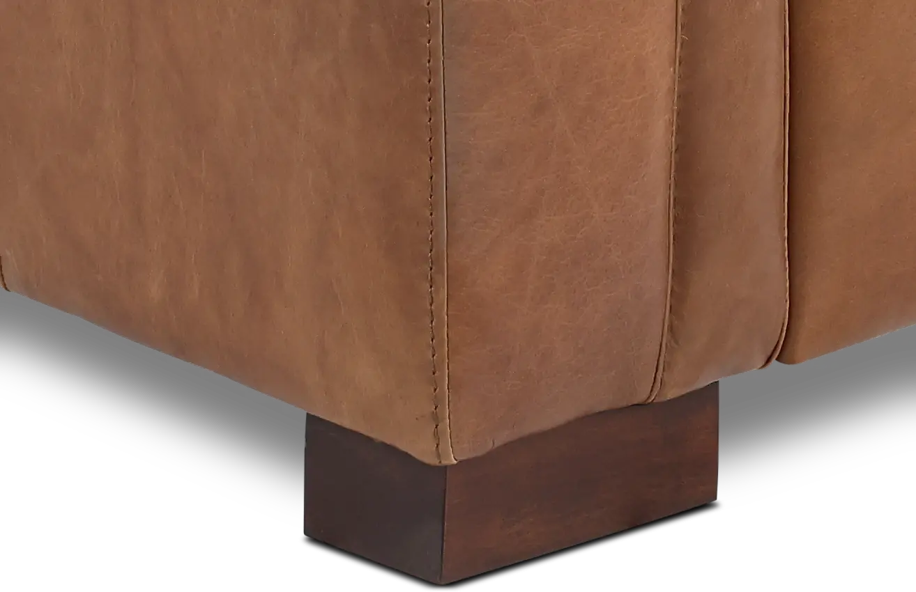 Splendor Brown Leather Loveseat-2