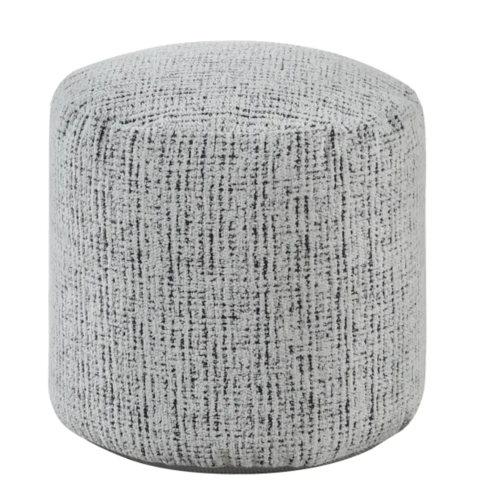 Aiken Black and White Accent Pouf-1