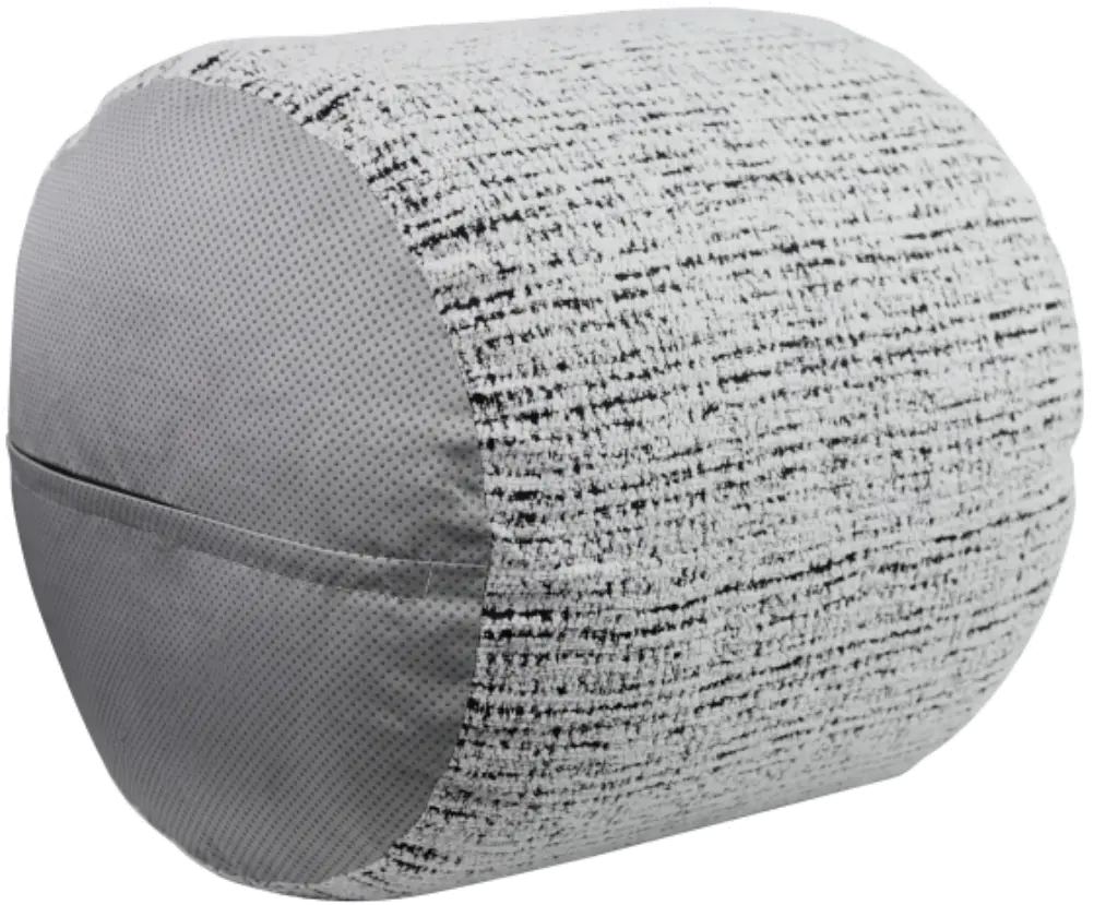 Aiken Black and White Accent Pouf-3