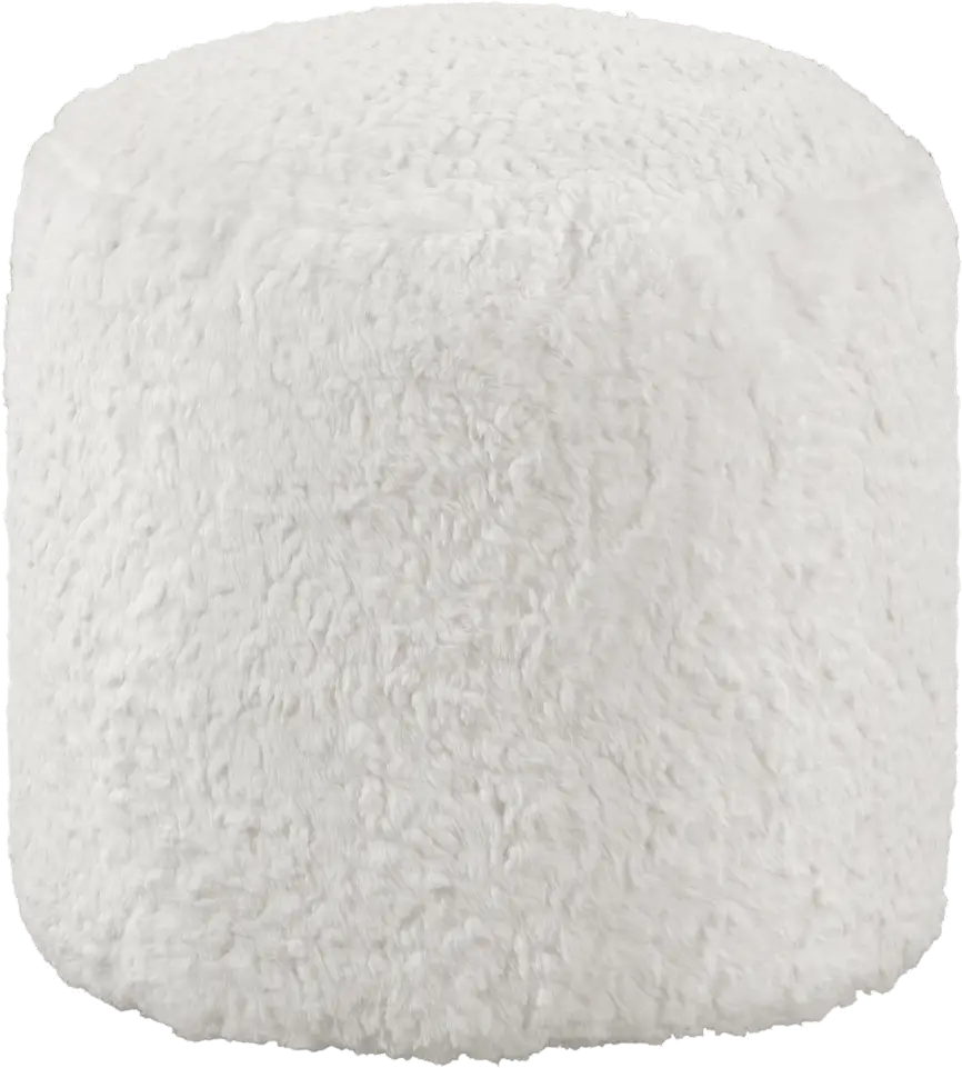 Easley White Pouf-1