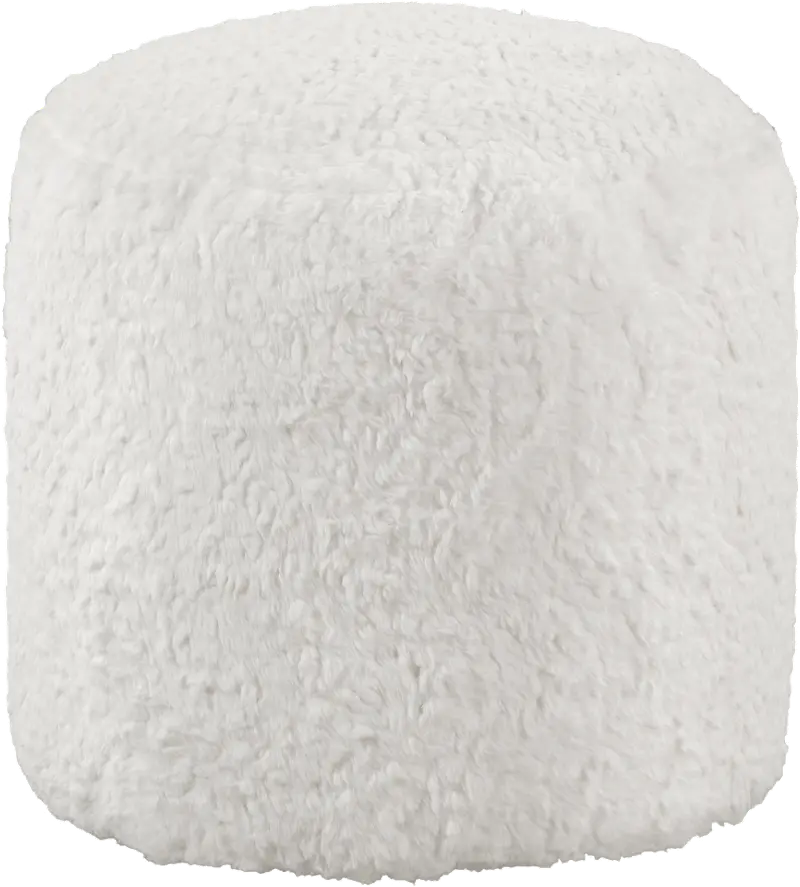 Easley White Pouf