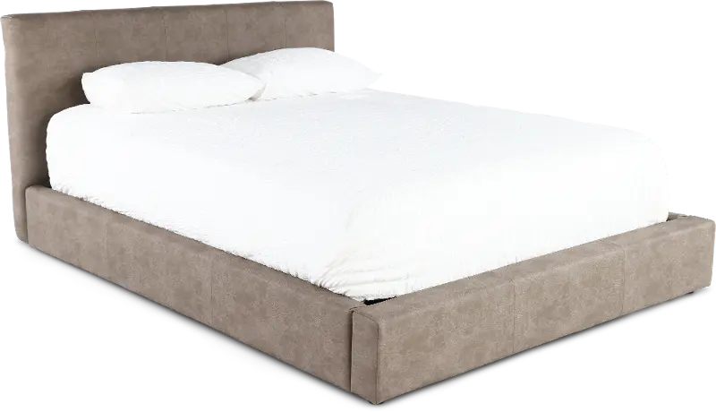 Auremo Light Brown Upholstered Queen Lift Storage Bed