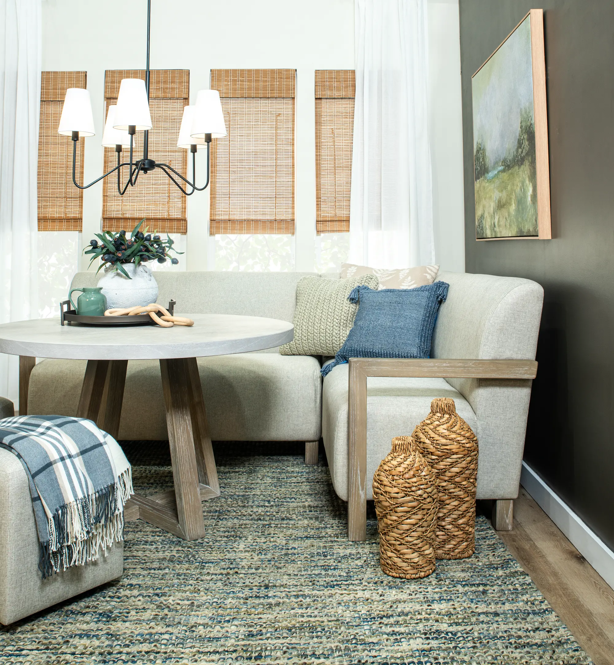 Gibson Wheat and Light Gray Upholstered Corner Seating | RC Willey
