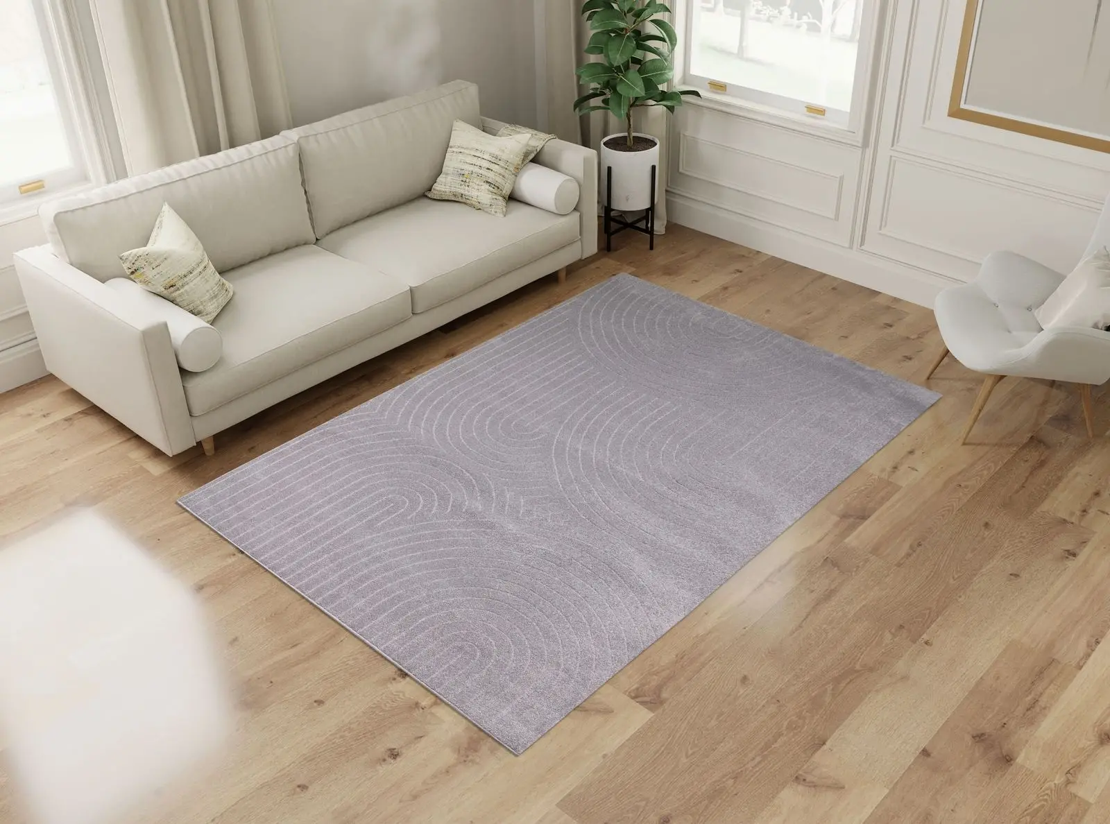 Pure Light 5 x 8 Gray Area Rug-2