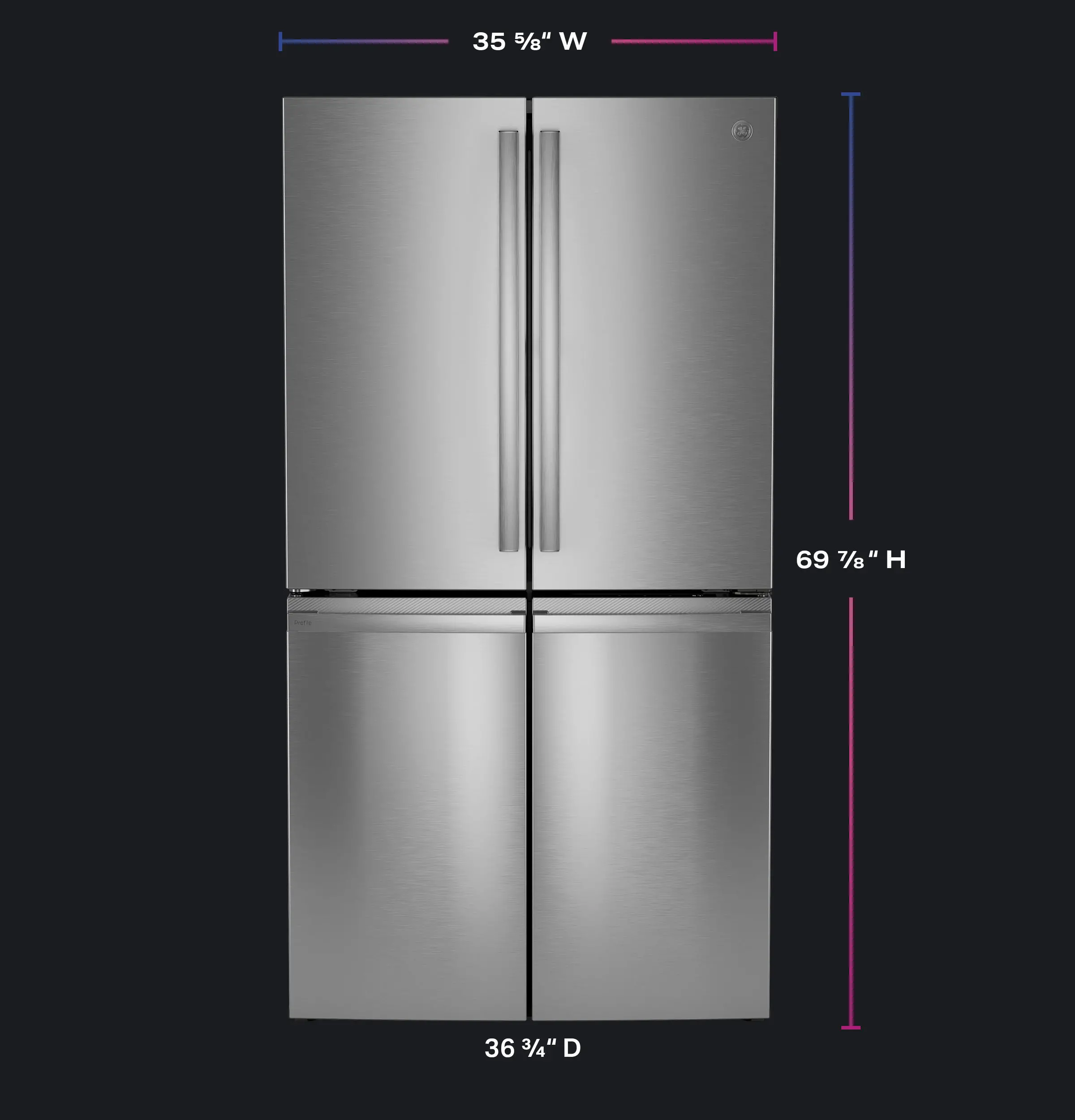 PAD28BYTFS GE Profile 28.4 Cu Ft Four-Door Refrigerator - Stainless Steel-3