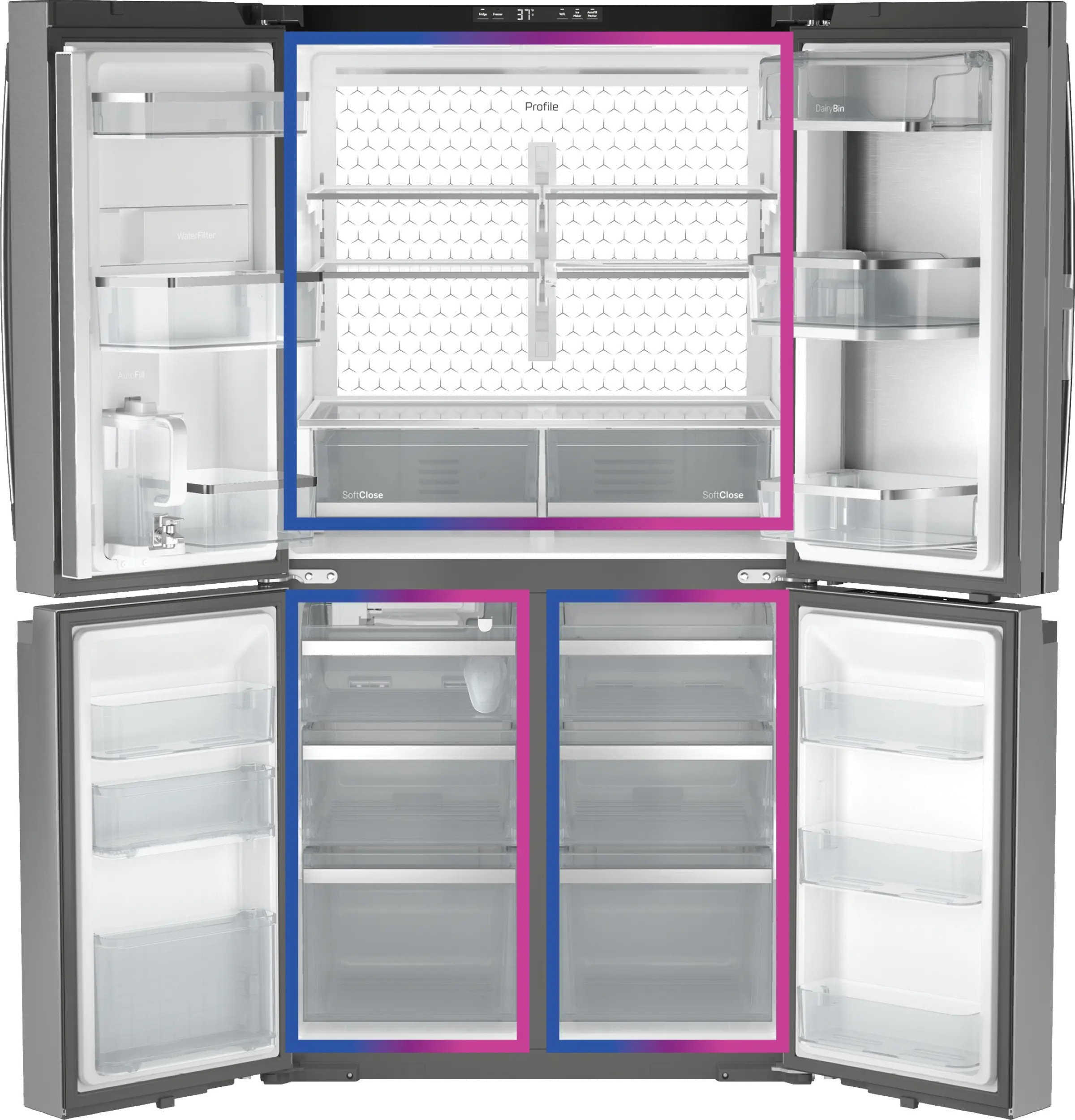 PAD28BYTFS GE Profile 28.4 Cu Ft Four-Door Refrigerator - Stainless Steel-6