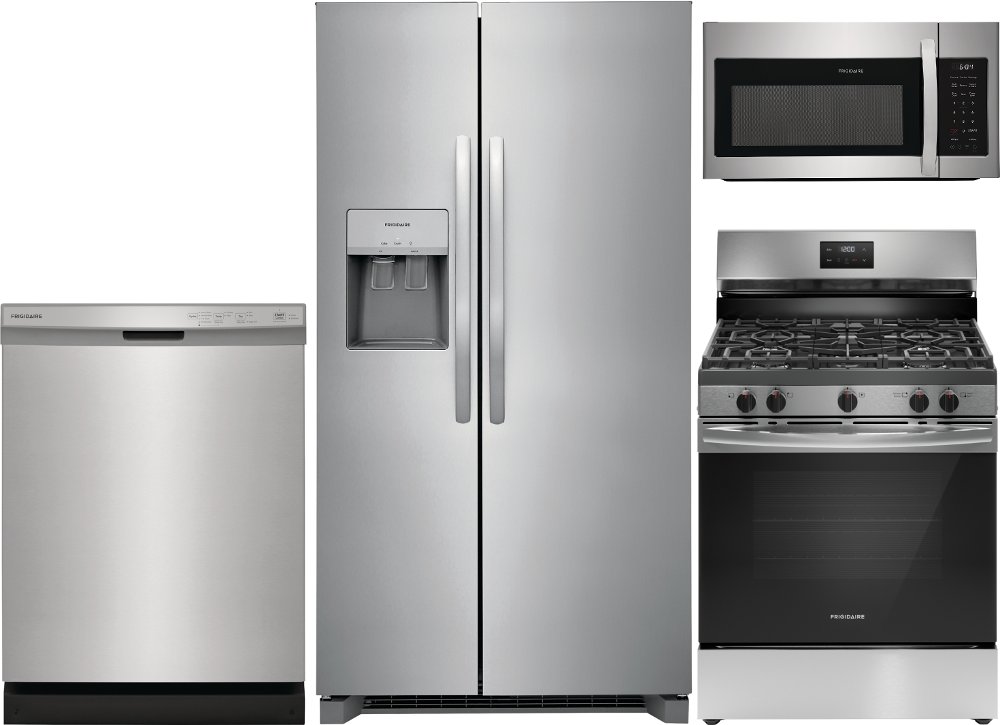Frigidaire 4 Piece Gas Kitchen Appliance Package - Stainless Steel