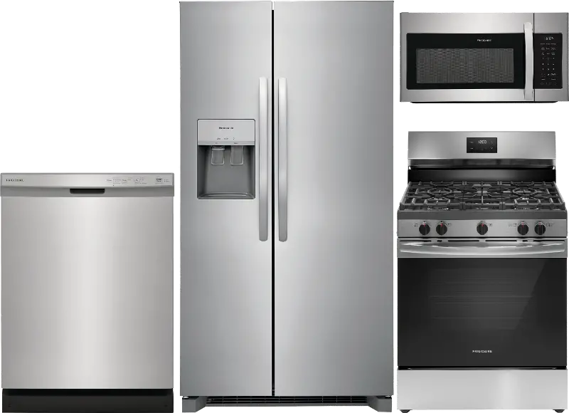Frigidaire 4 Piece Gas Kitchen Appliance Package - Stainless Steel