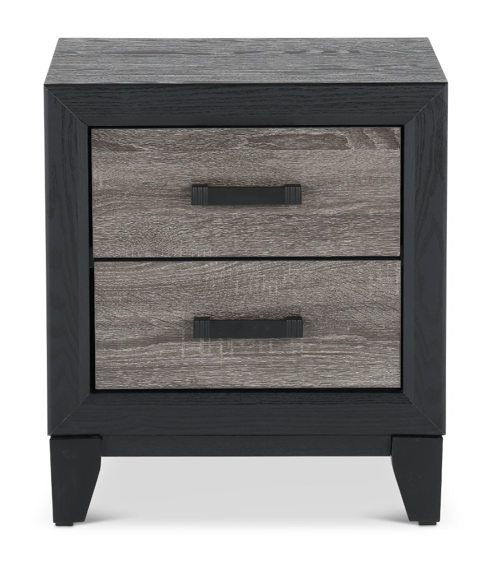 Lisbon Gray and Black Nightstand