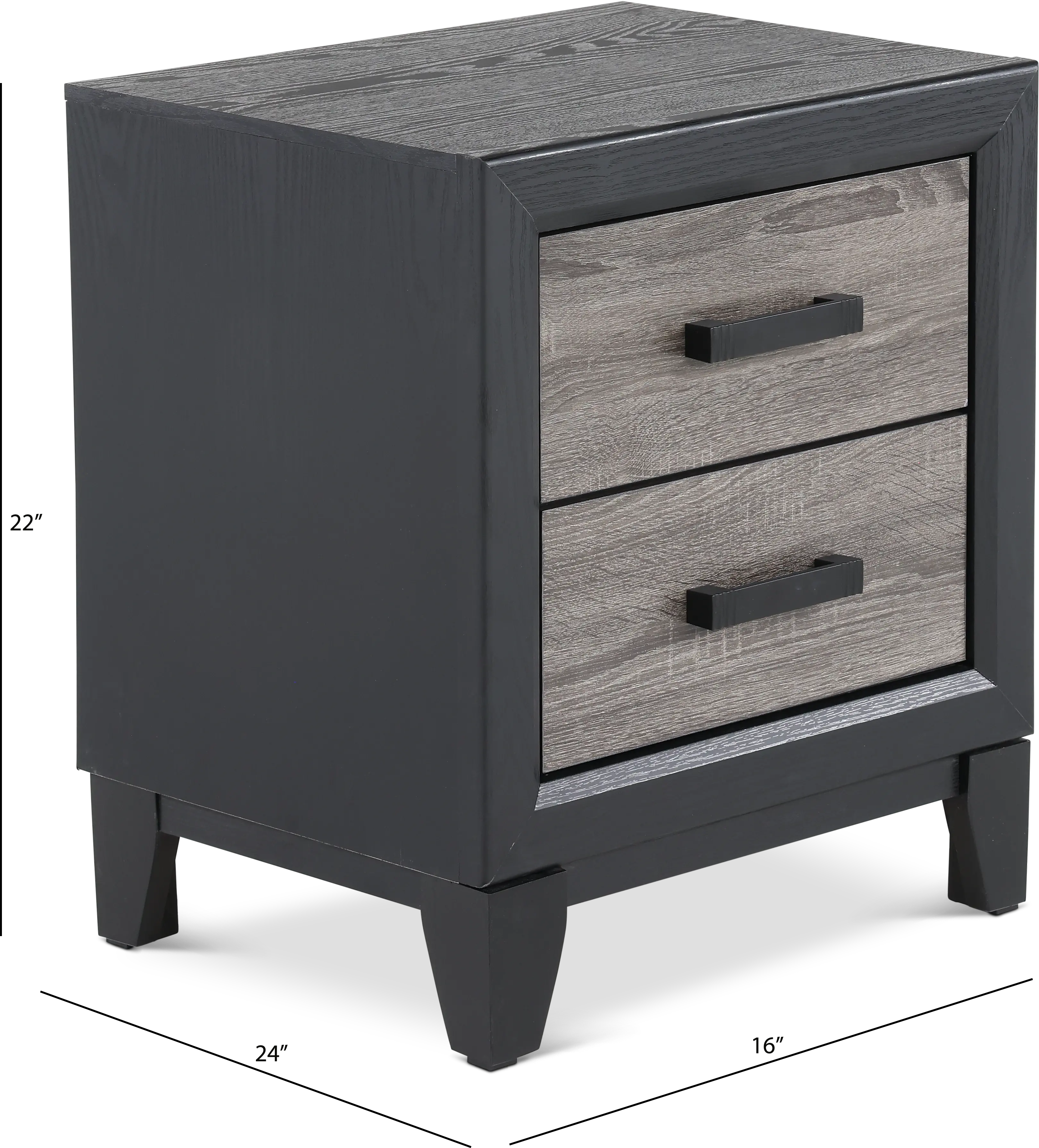 Lisbon Gray and Black Nightstand-3