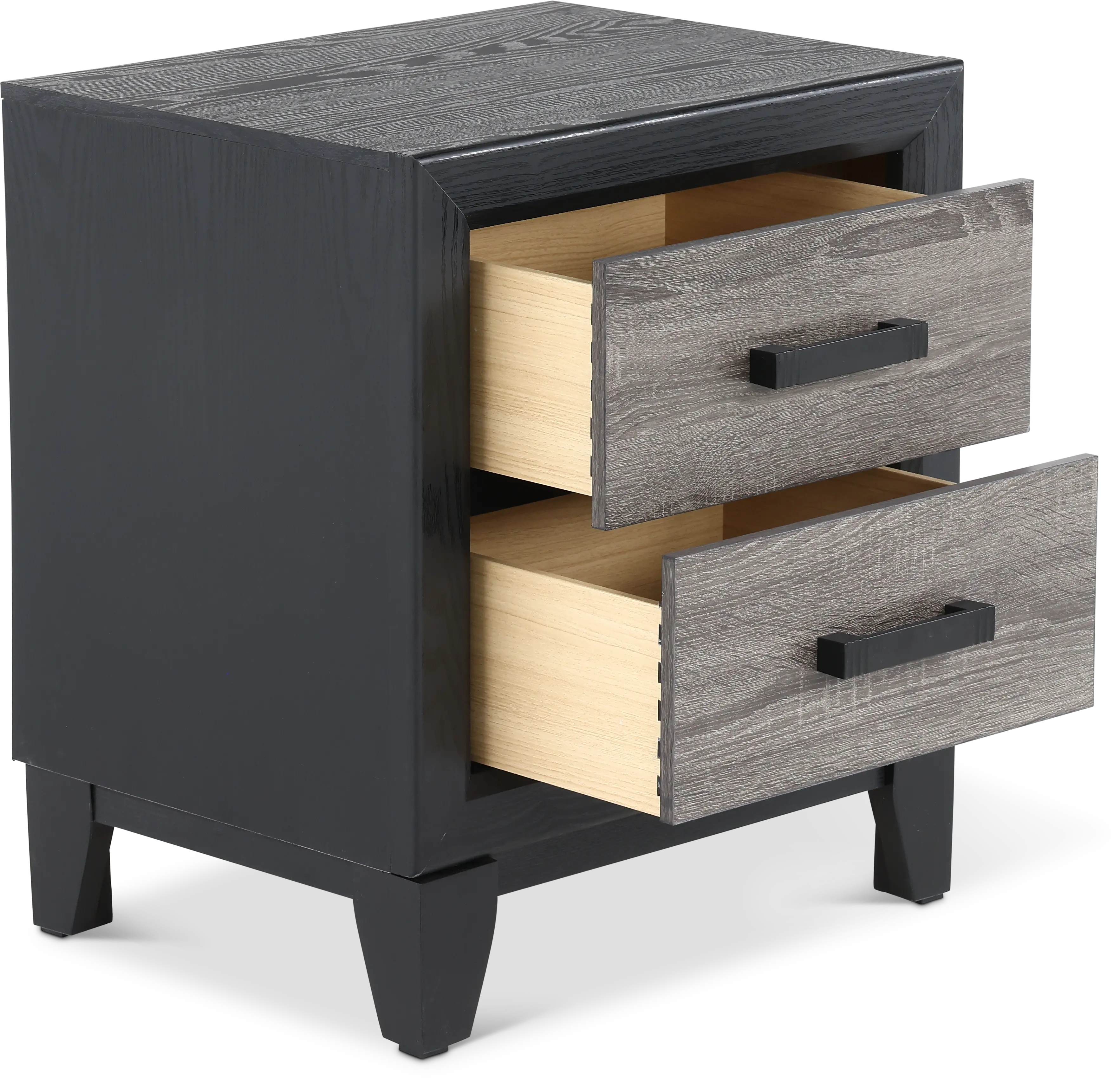 Lisbon Gray and Black Nightstand-4