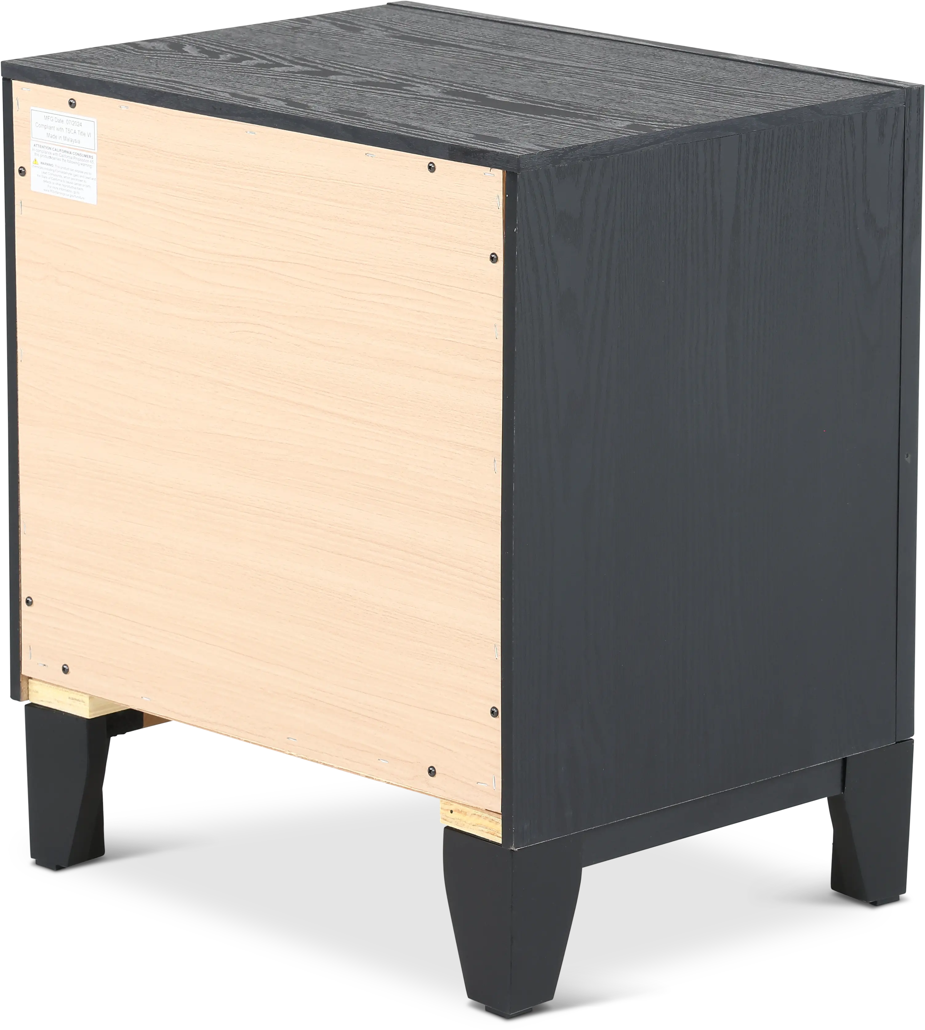 Lisbon Gray and Black Nightstand-5