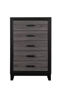 Lisbon Gray and Black Chest of Drawers